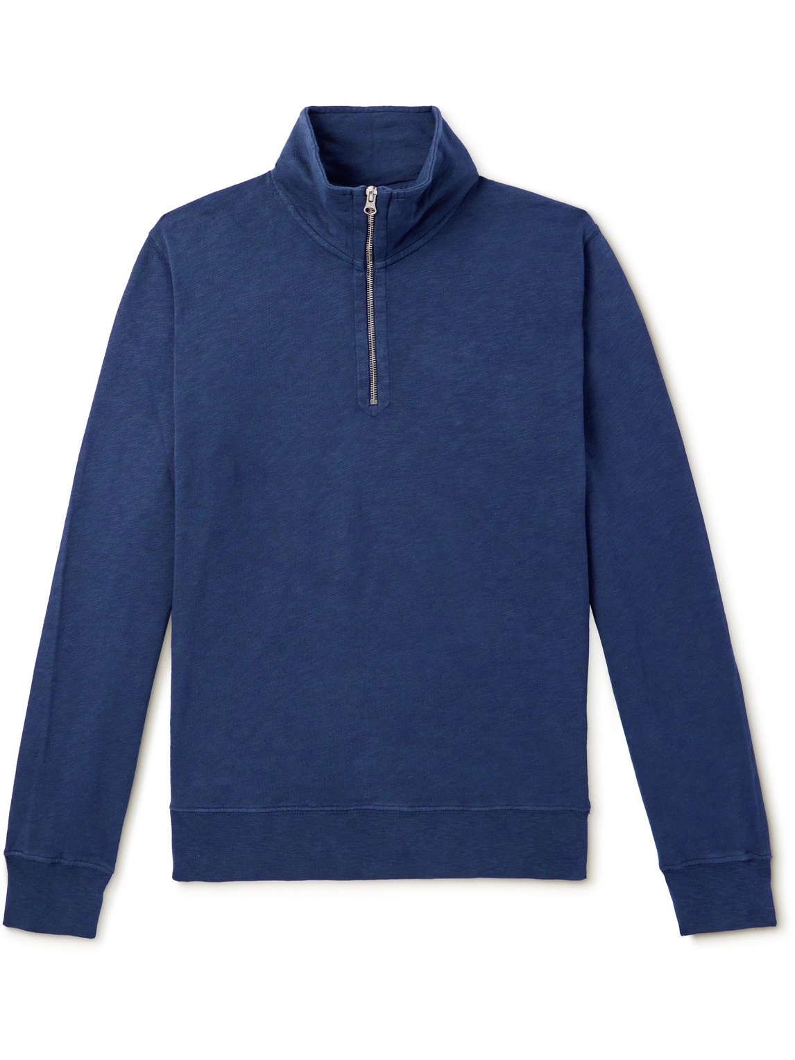 Hartford Cotton-jersey Half-zip Sweatshirt In Blue