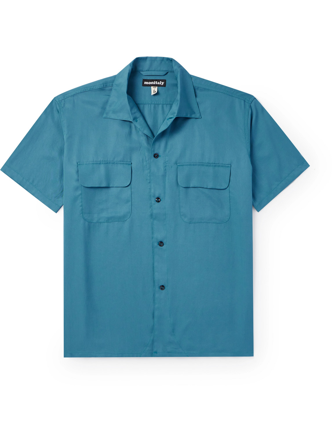 Monitaly 50's Milano Lyocell Shirt In Blue