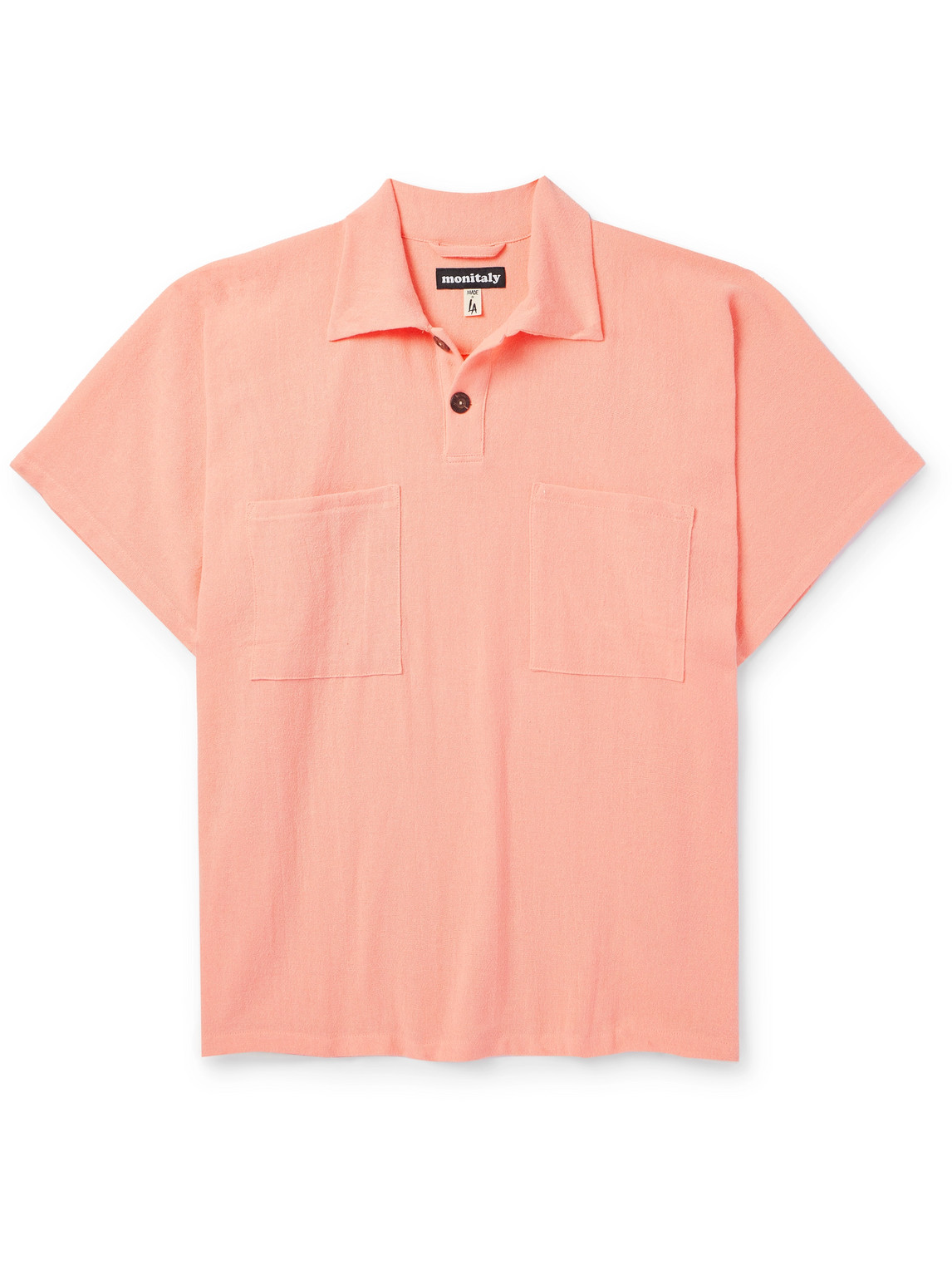 Monitaly Cotton Polo Shirt In Orange