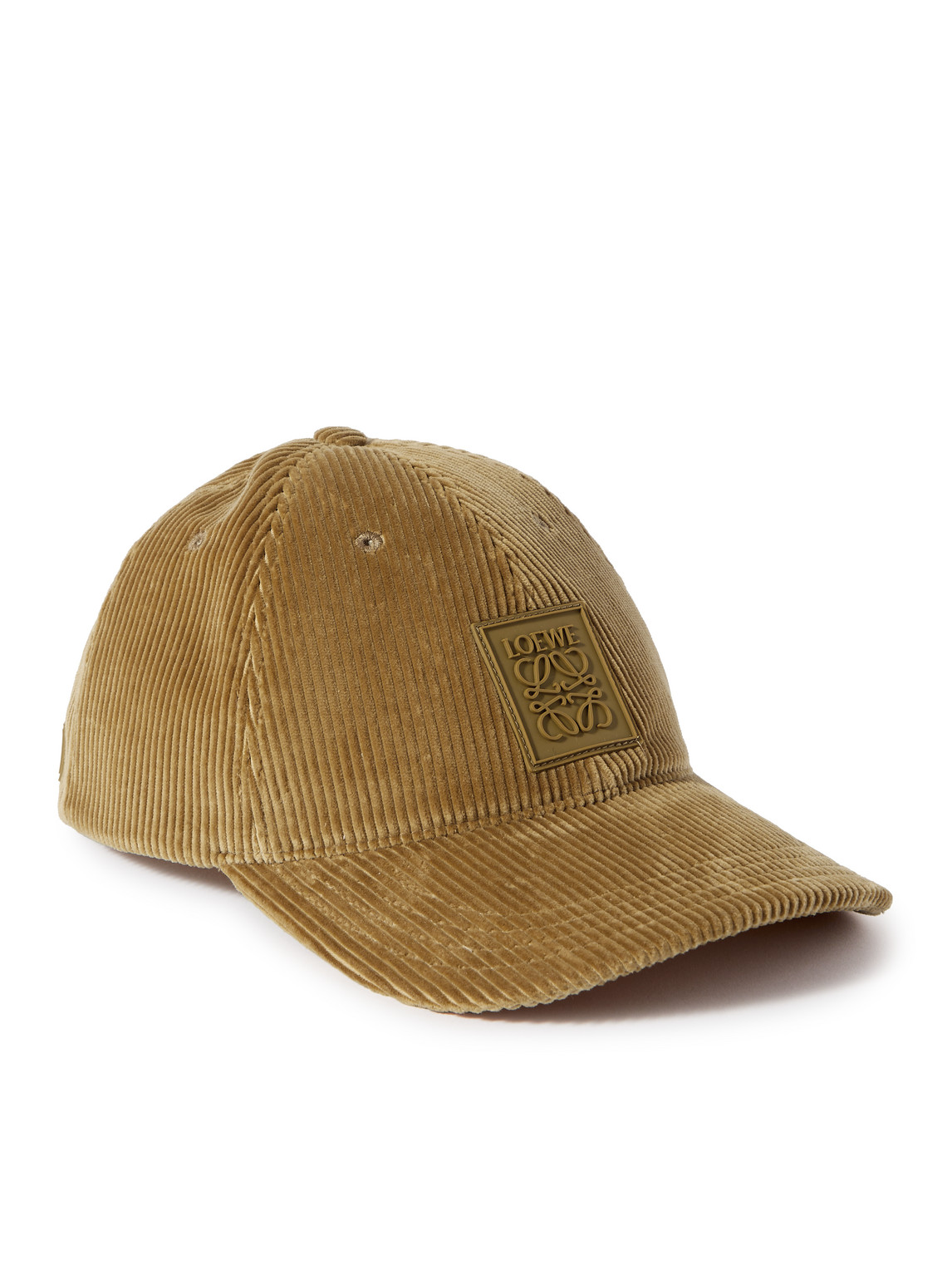 Shop Loewe Logo-appliquéd Cotton-corduroy Baseball Cap In Brown