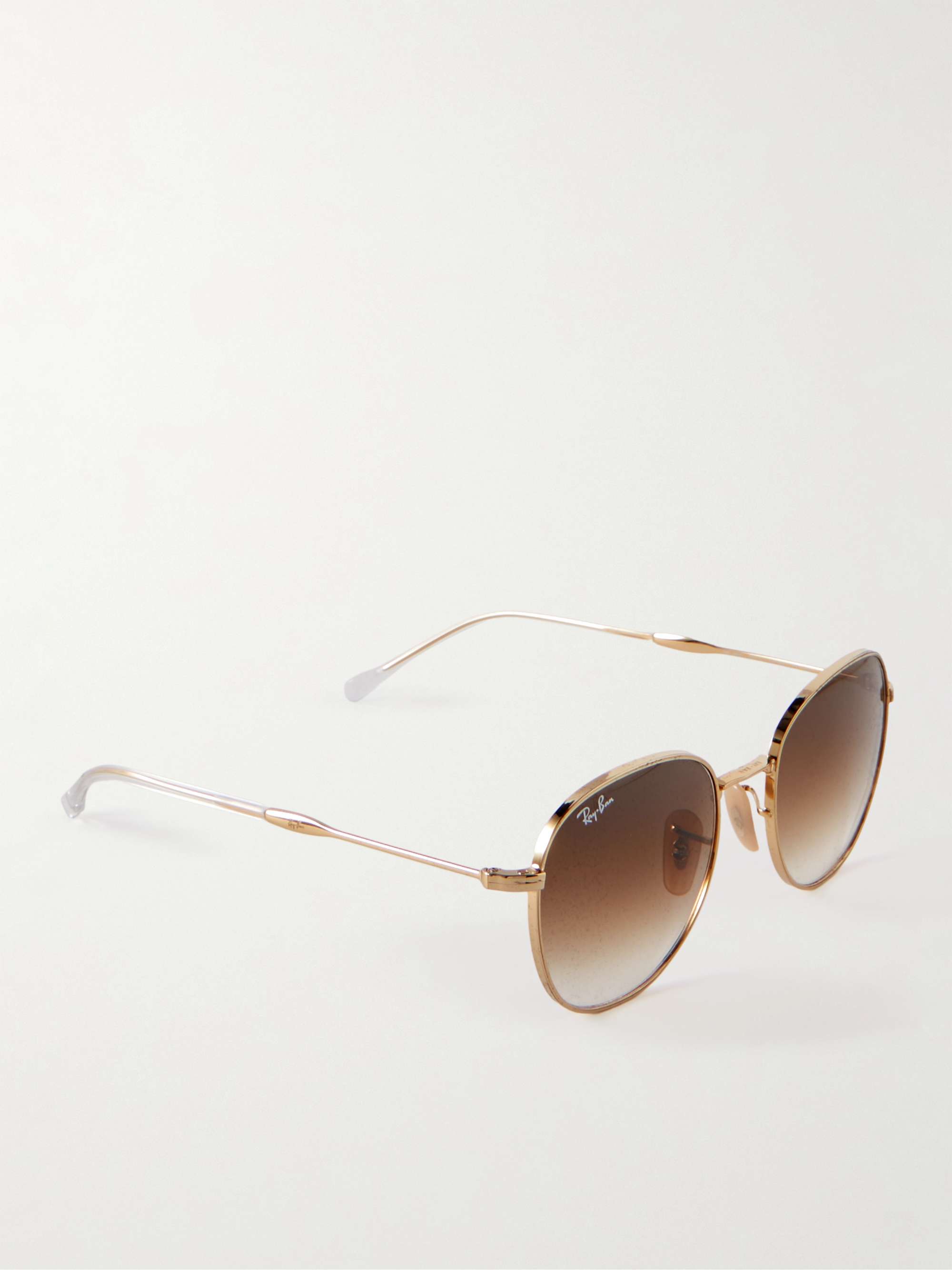 RAY-BAN Round-Frame Gold-Tone Sunglasses for Men | MR PORTER