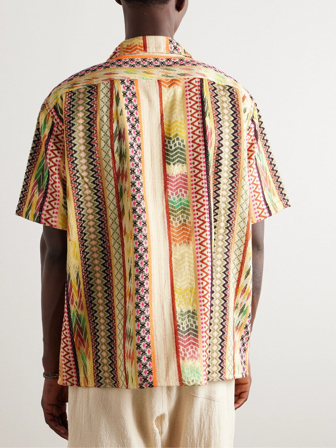 Shop Monitaly 50's Milano Embroidered Cotton-blend Jacquard Shirt In Multi