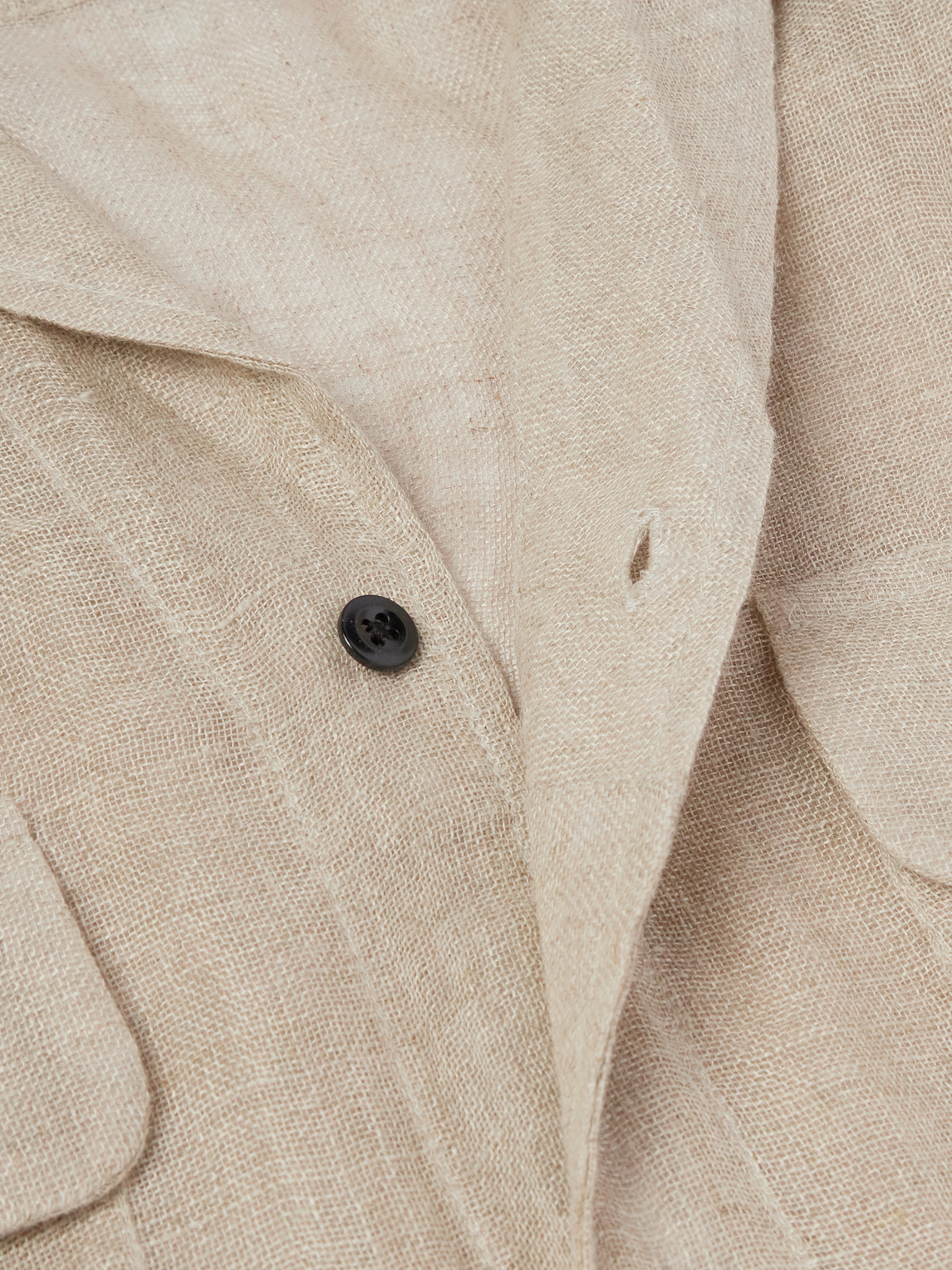 Shop Monitaly 50's Milano Linen-gauze Shirt In White