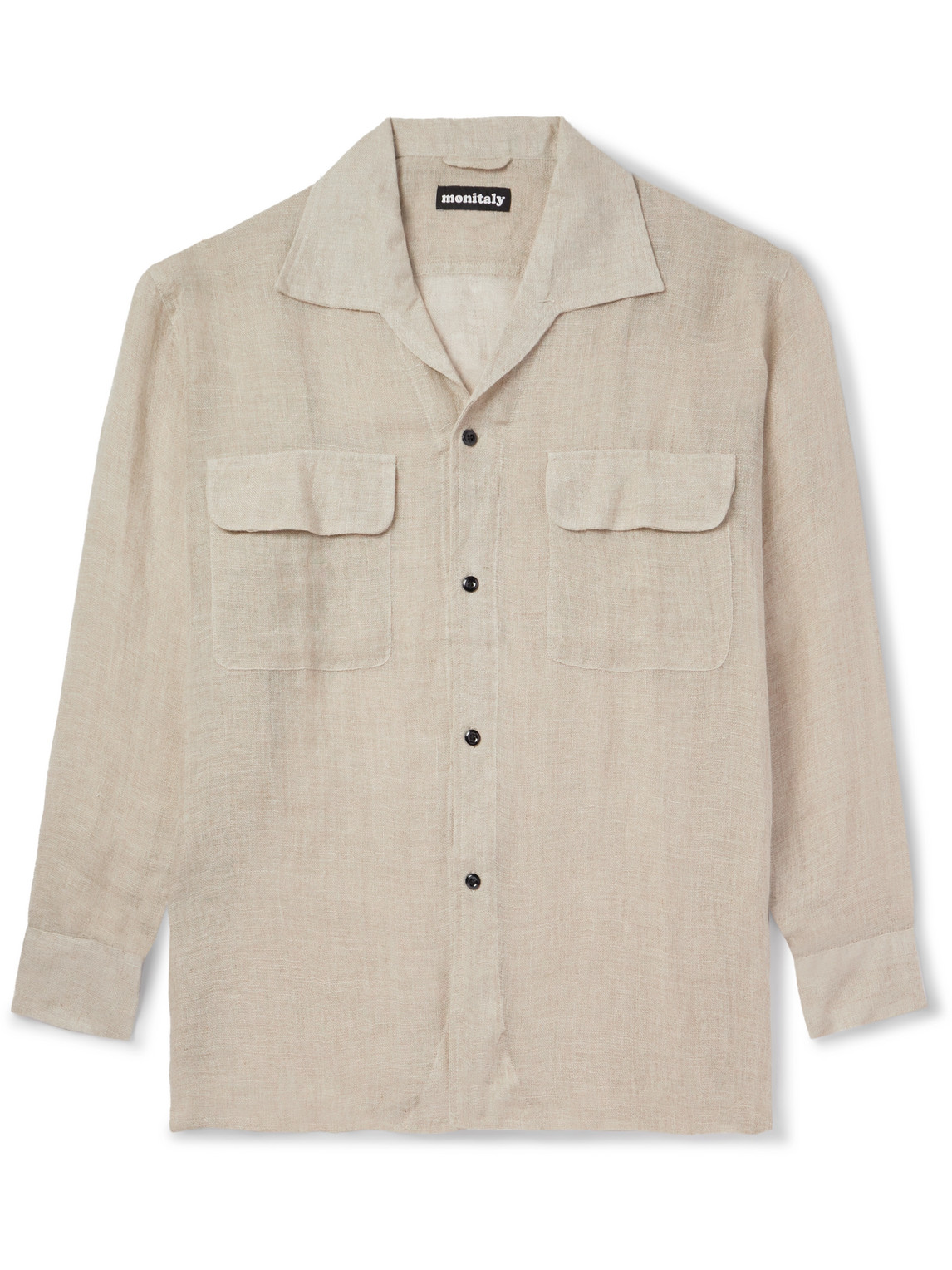 Monitaly 50's Milano Linen-gauze Shirt In White