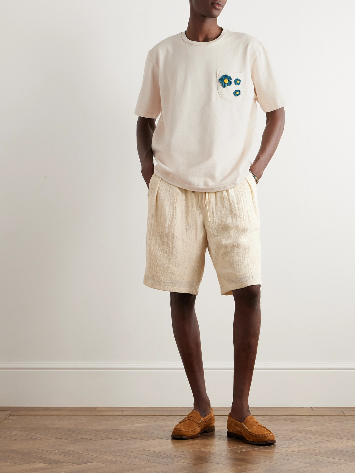 MONITALY CROCHET-TRIMMED COTTON-JERSEY T-SHIRT