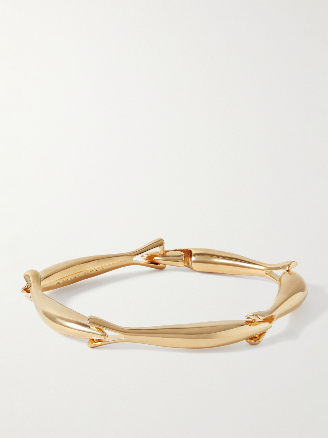 Shop Bottega Veneta Sardine Gold-plated Bracelet