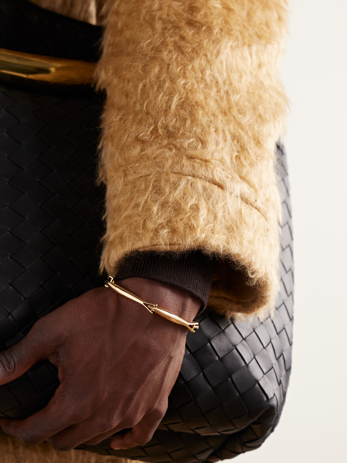 Shop Bottega Veneta Sardine Gold-plated Bracelet