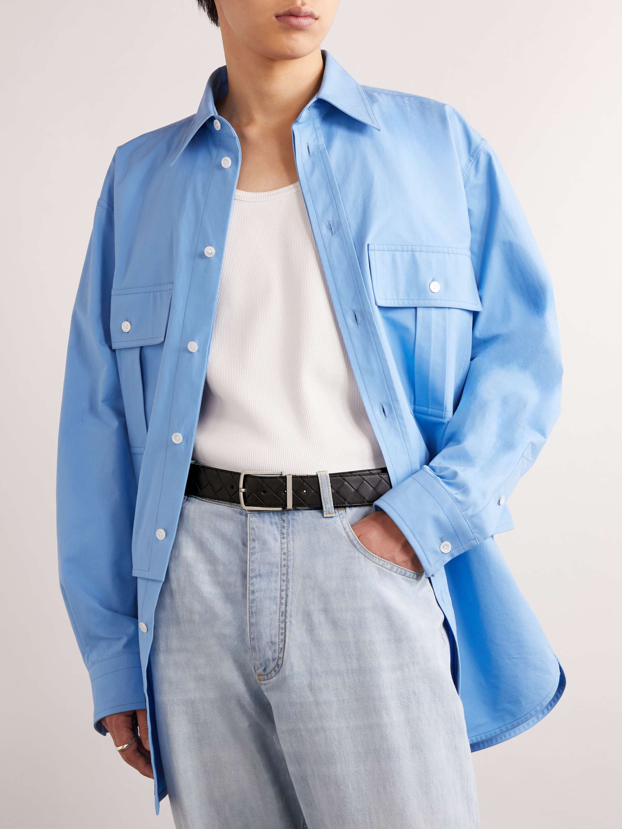 BOTTEGA VENETA 3.5cm Reversible Intrecciato Leather Belt