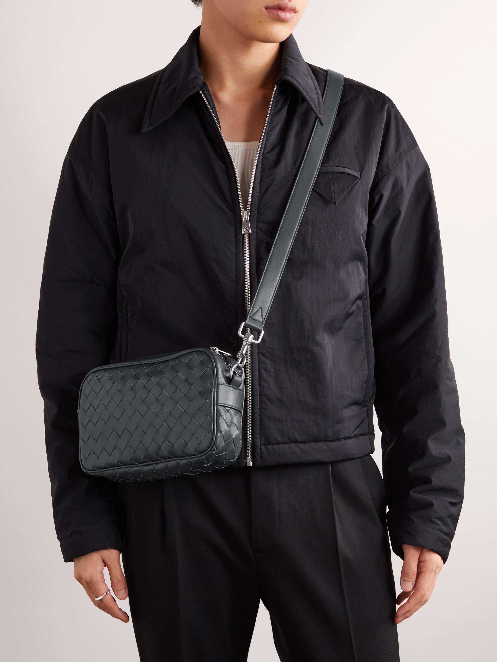 BOTTEGA VENETA Intrecciato Leather Messenger Bag for Men | MR PORTER