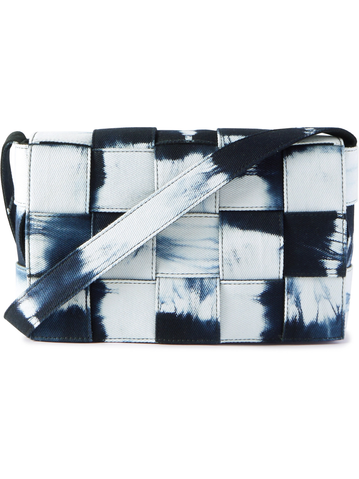 Cassette Intrecciato Acid-Wash Denim Messenger Bag