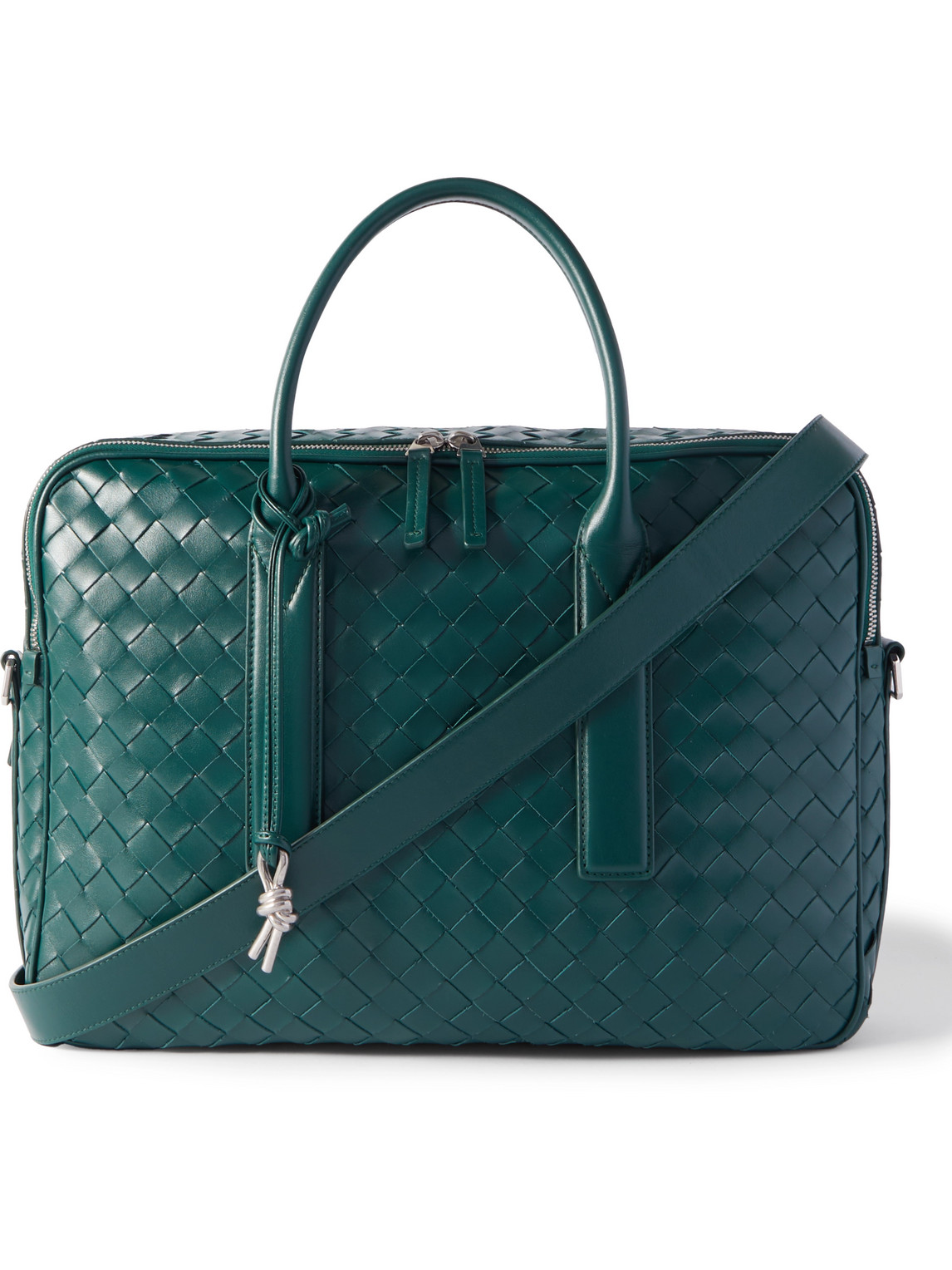 Bottega Veneta Intrecciato Leather Briefcase In Green