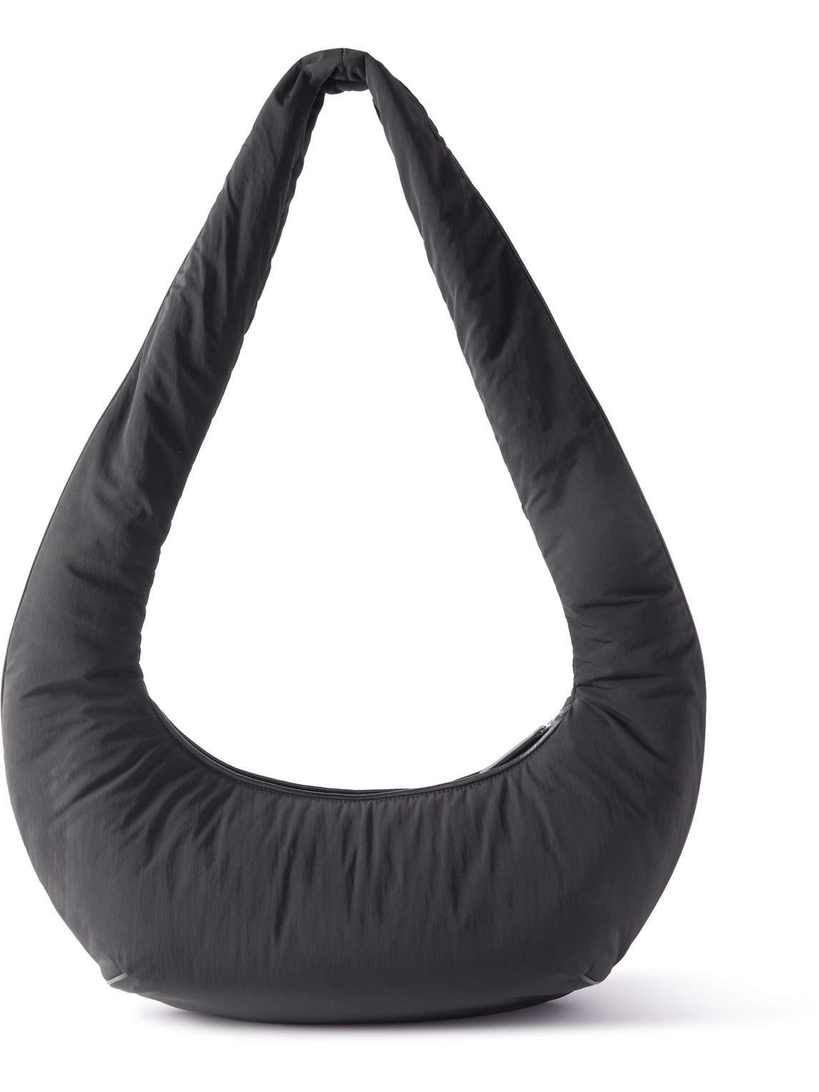 Bottega Veneta Padded Paper Nylon Messenger Bag In Black