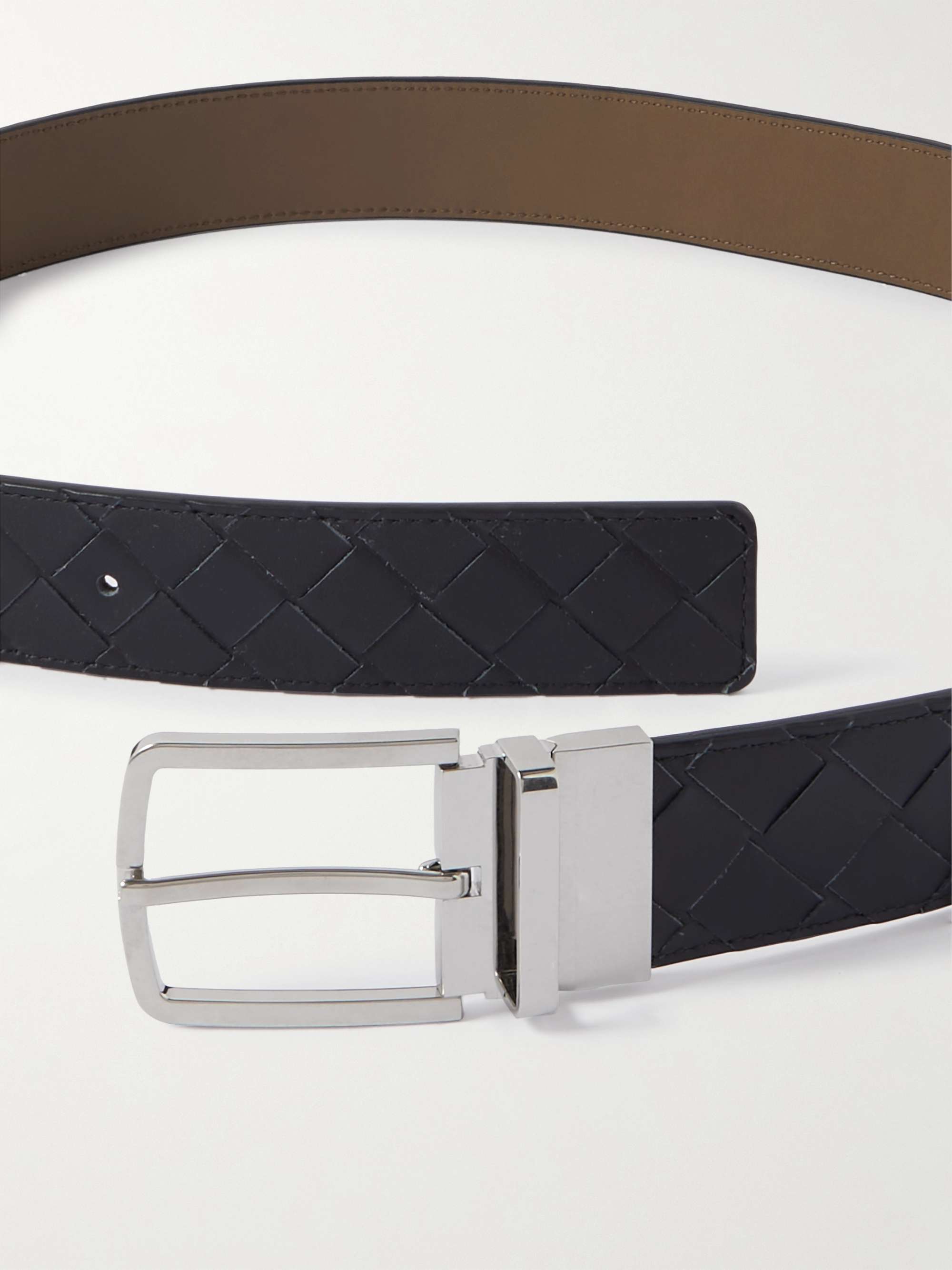 BOTTEGA VENETA 3.5cm Reversible Intrecciato Leather Belt