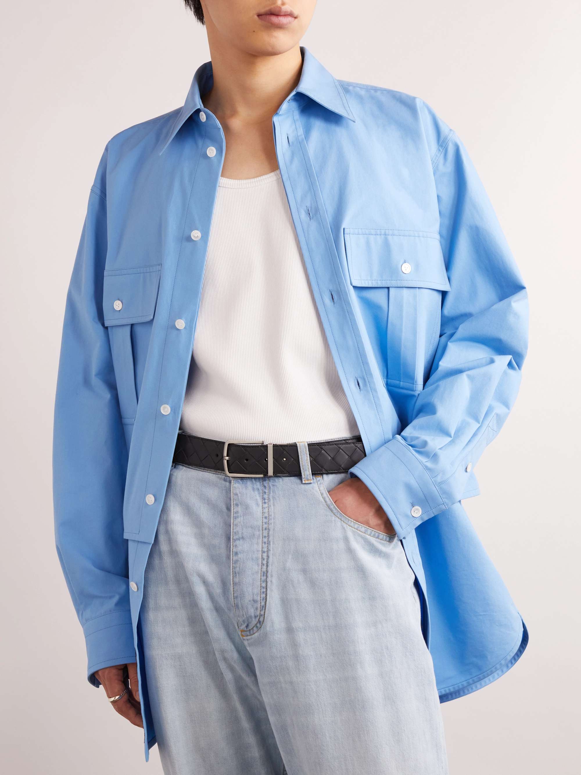 BOTTEGA VENETA 3.5cm Reversible Intrecciato Leather Belt