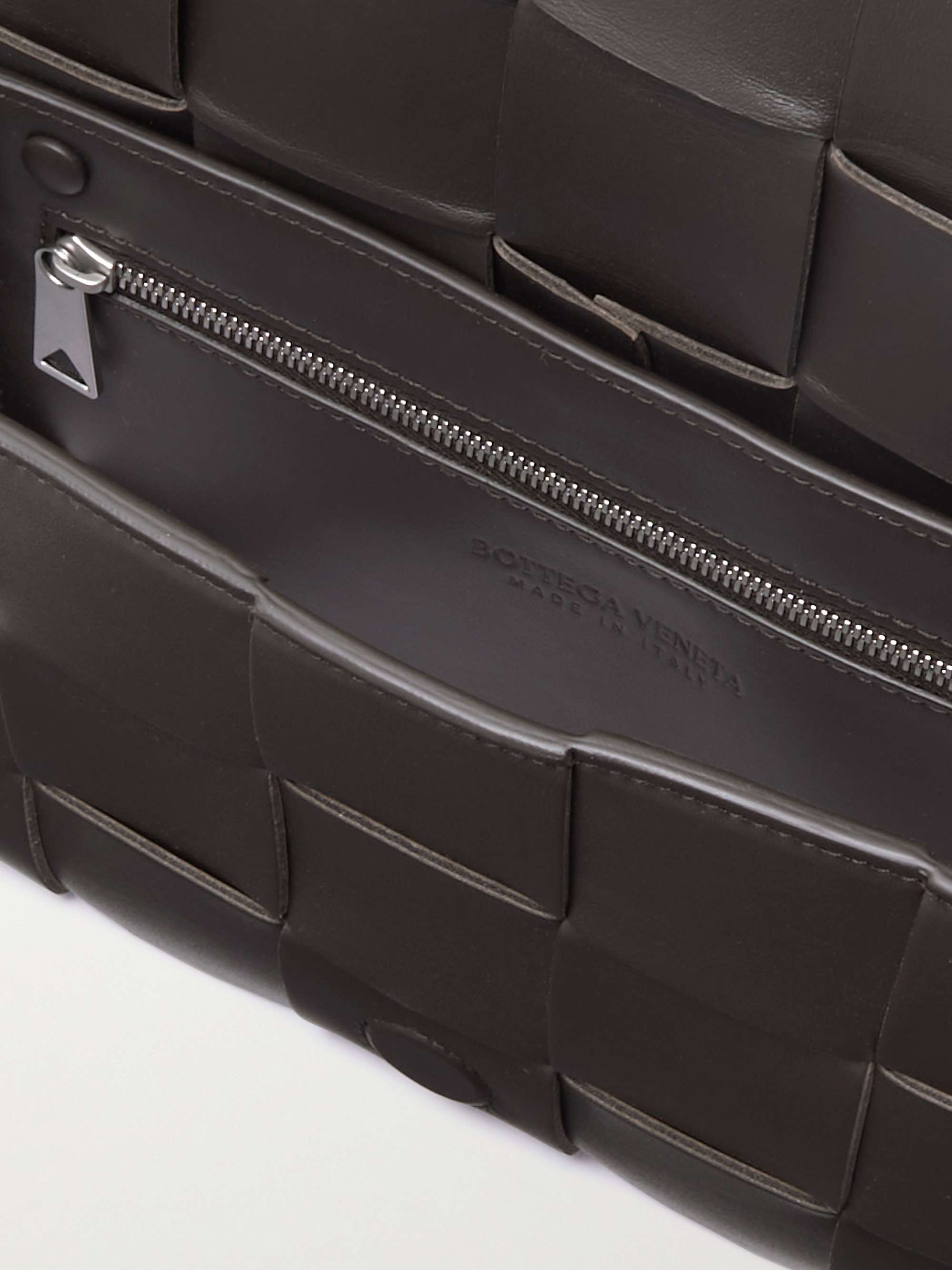 BOTTEGA VENETA Cassette Intrecciato Leather Messenger Bag