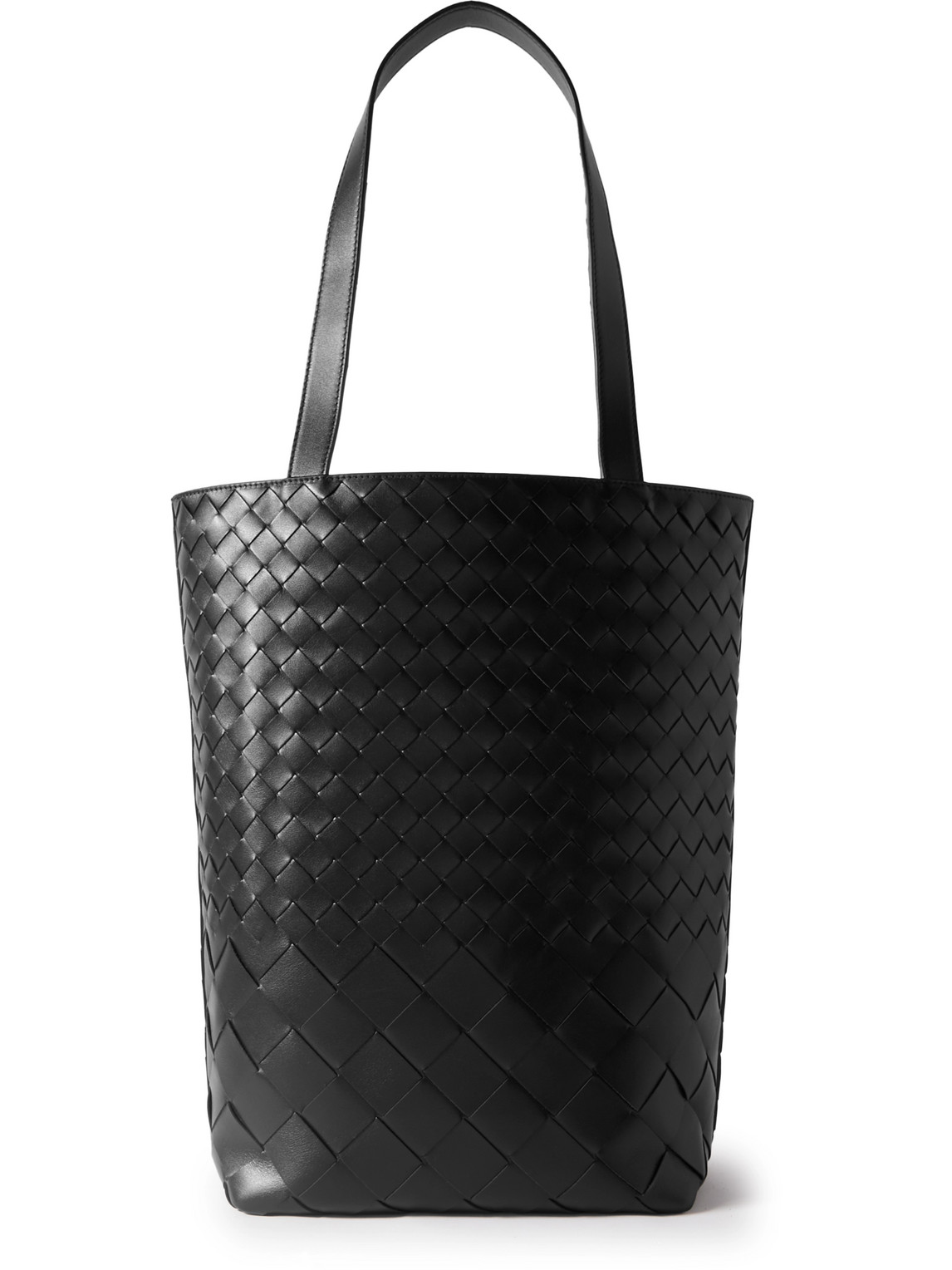 Bottega Veneta Avenue Small Intrecciato Leather Tote In Black