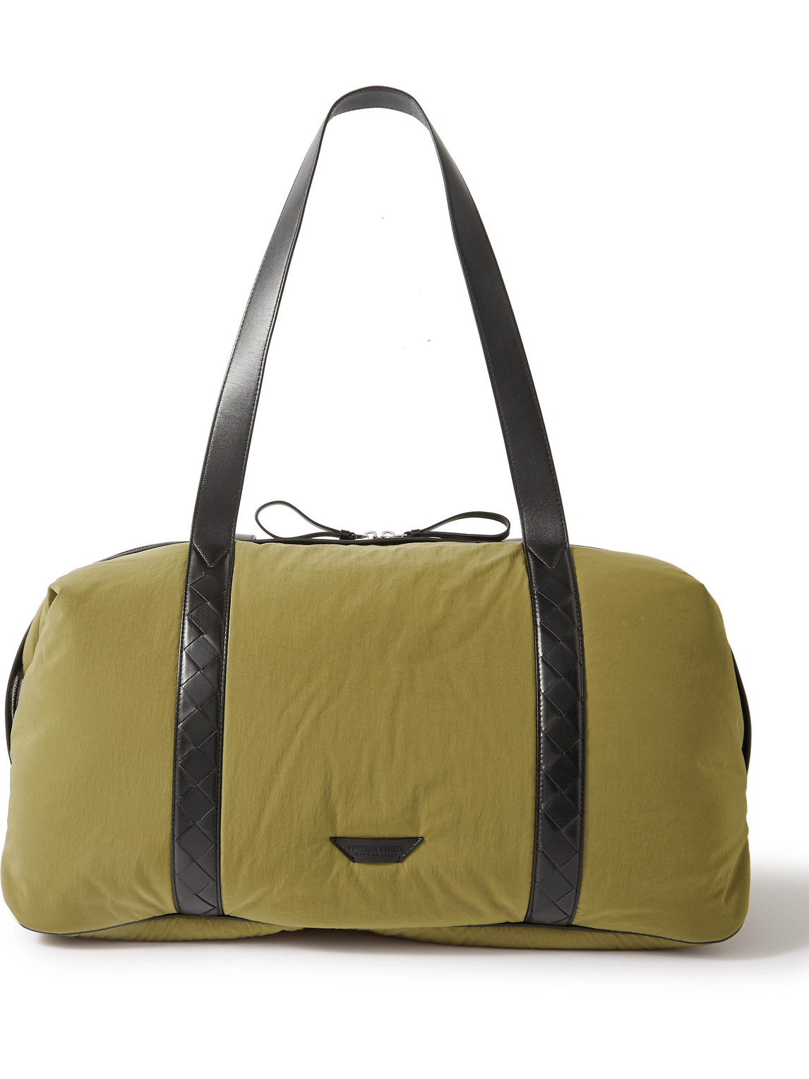 Bottega Veneta Leather-trimmed Shell Duffle Bag In Green