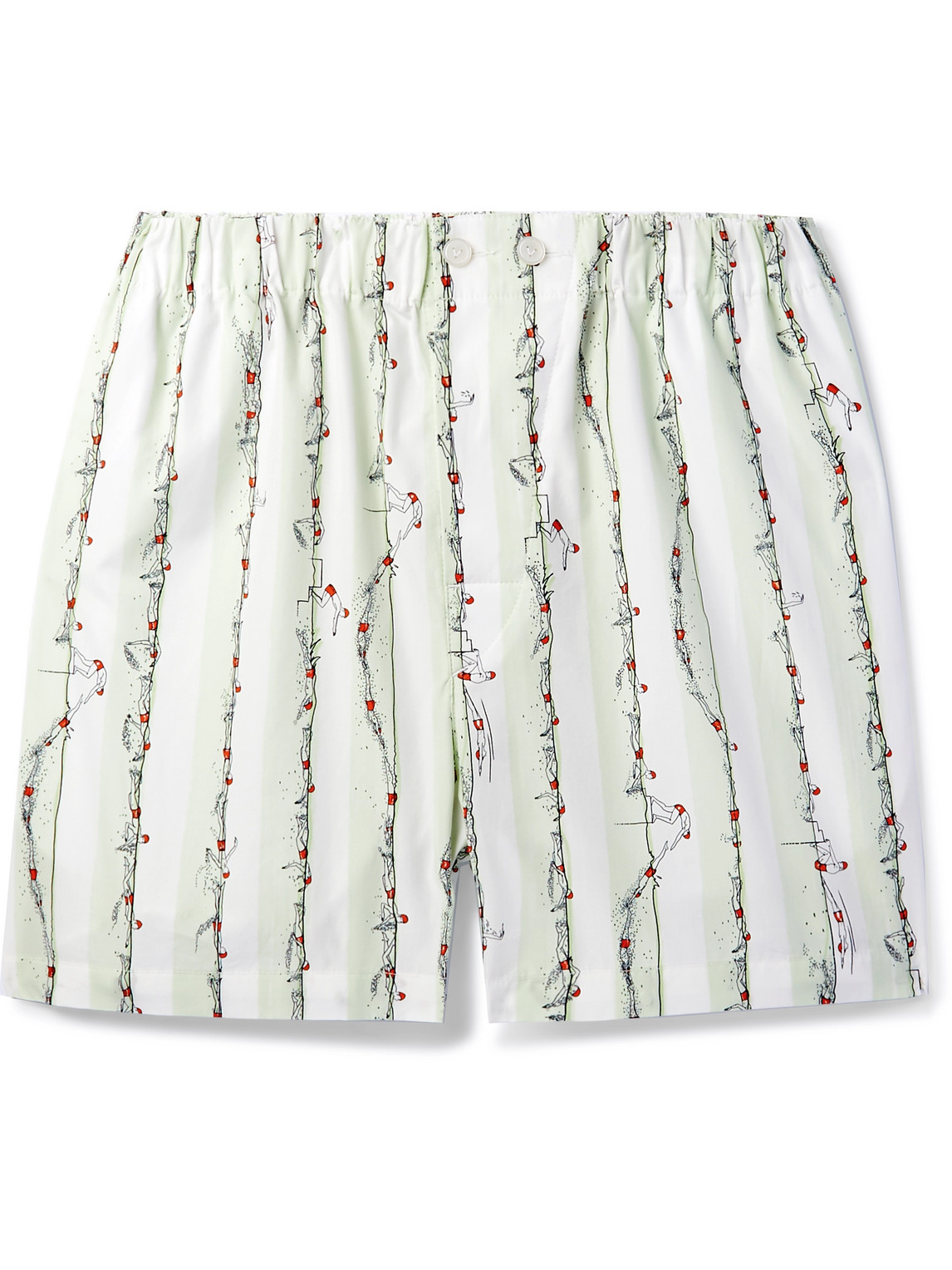 Shop Bottega Veneta Straight-leg Printed Cotton Shorts In Neutrals