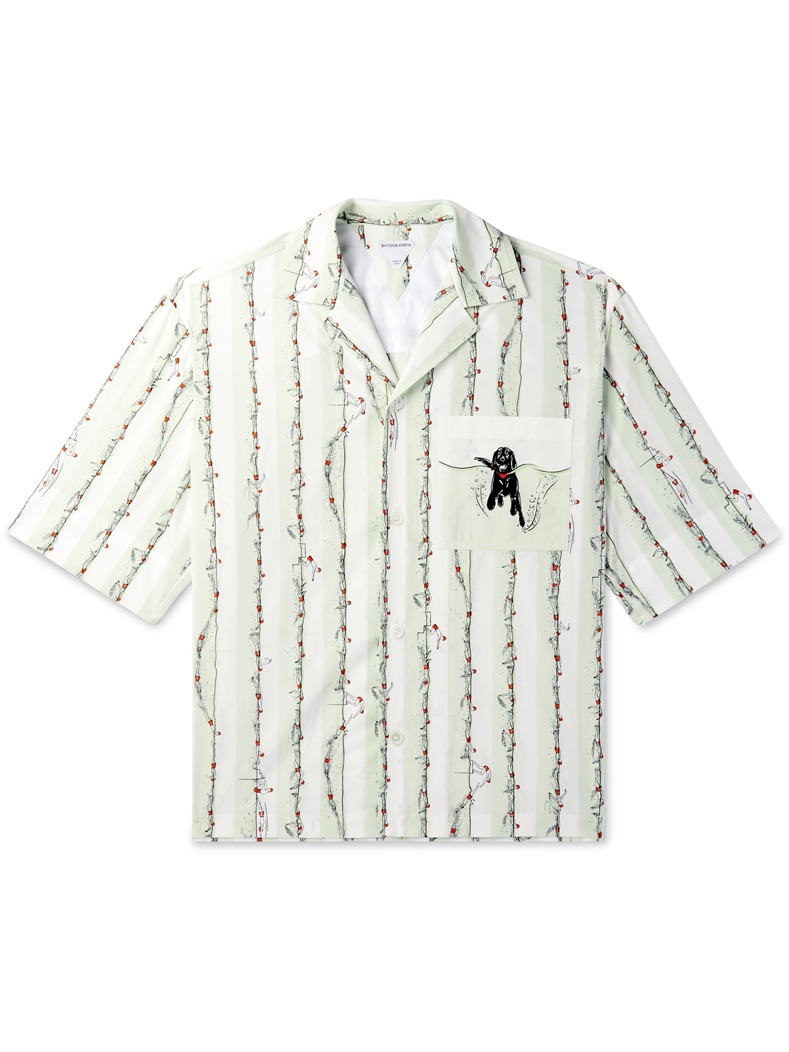 Bottega Veneta Printed Cotton Shirt In Neutrals