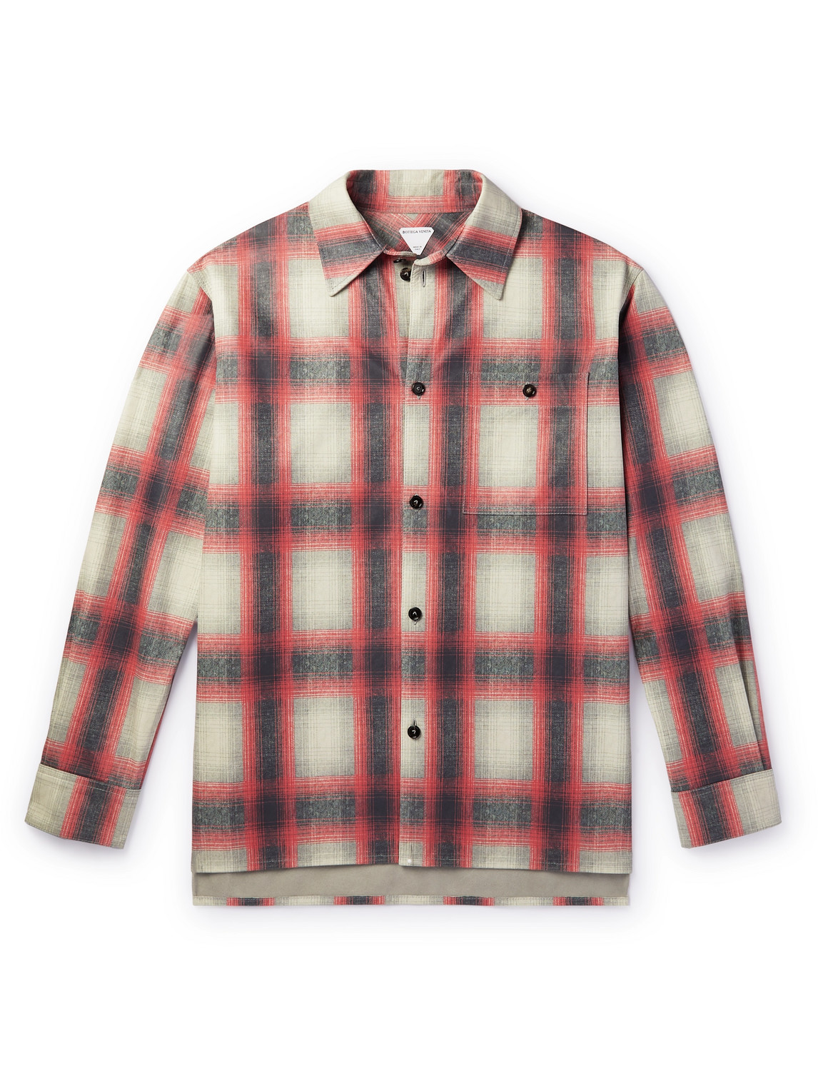 Bottega Veneta Checked Nubuck Shirt In Red
