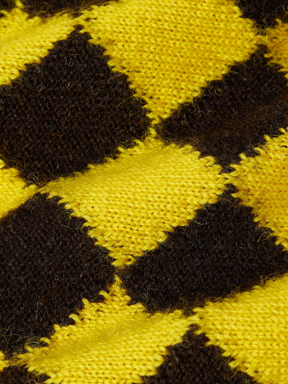 Shop Bottega Veneta Logo-appliquéd Argyle Intarsia Wool Sweater In Yellow