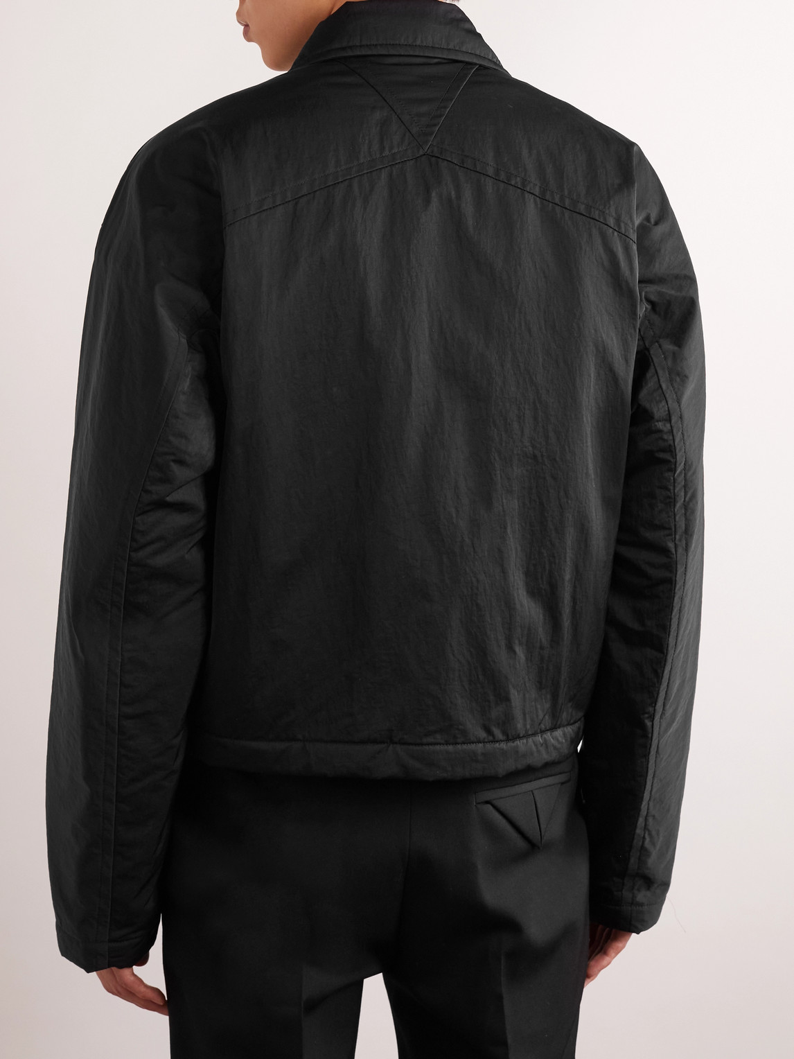 Shop Bottega Veneta Shell Blouson Jacket In Black