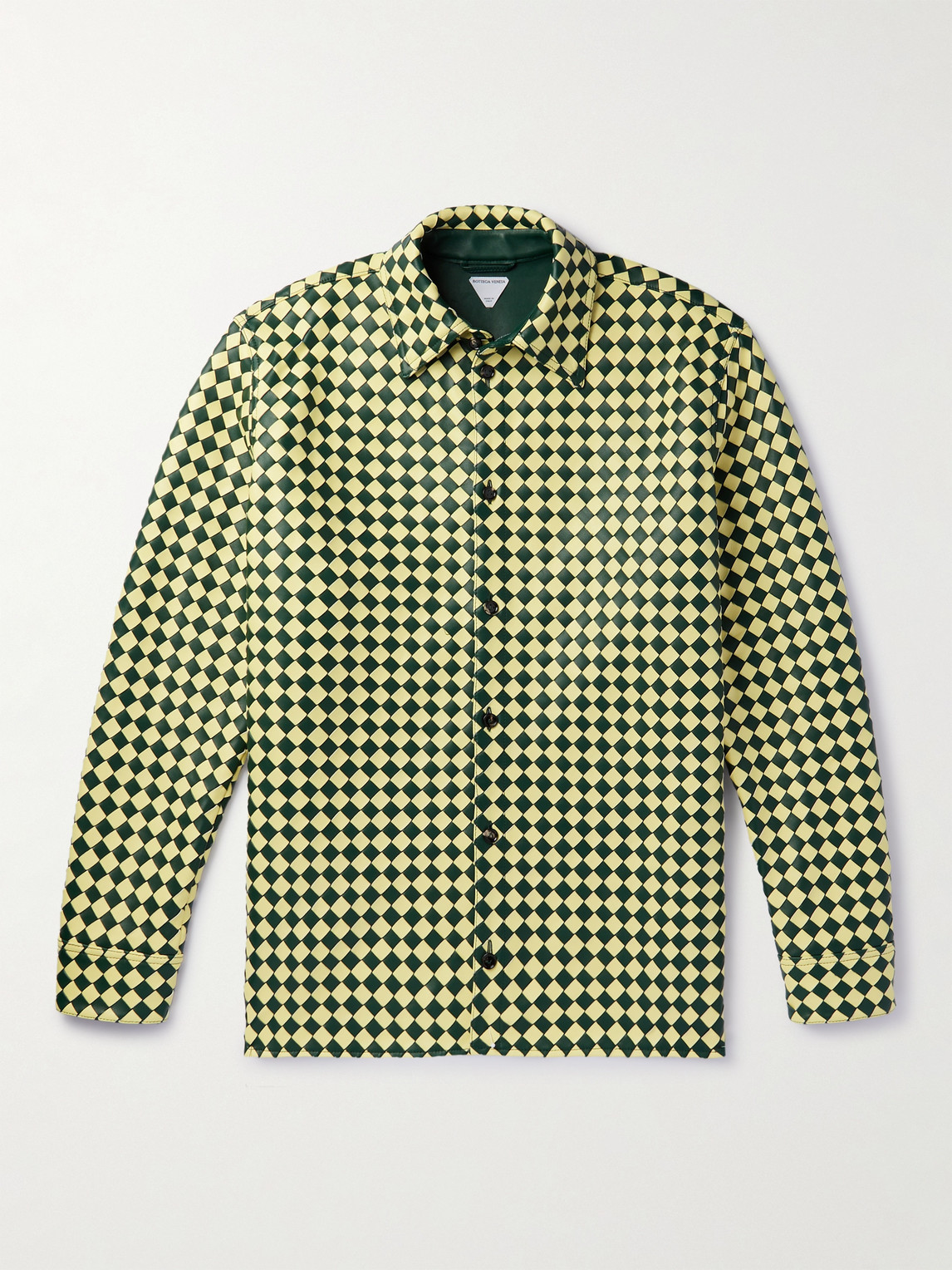 Two-Tone Intrecciato Leather Shirt