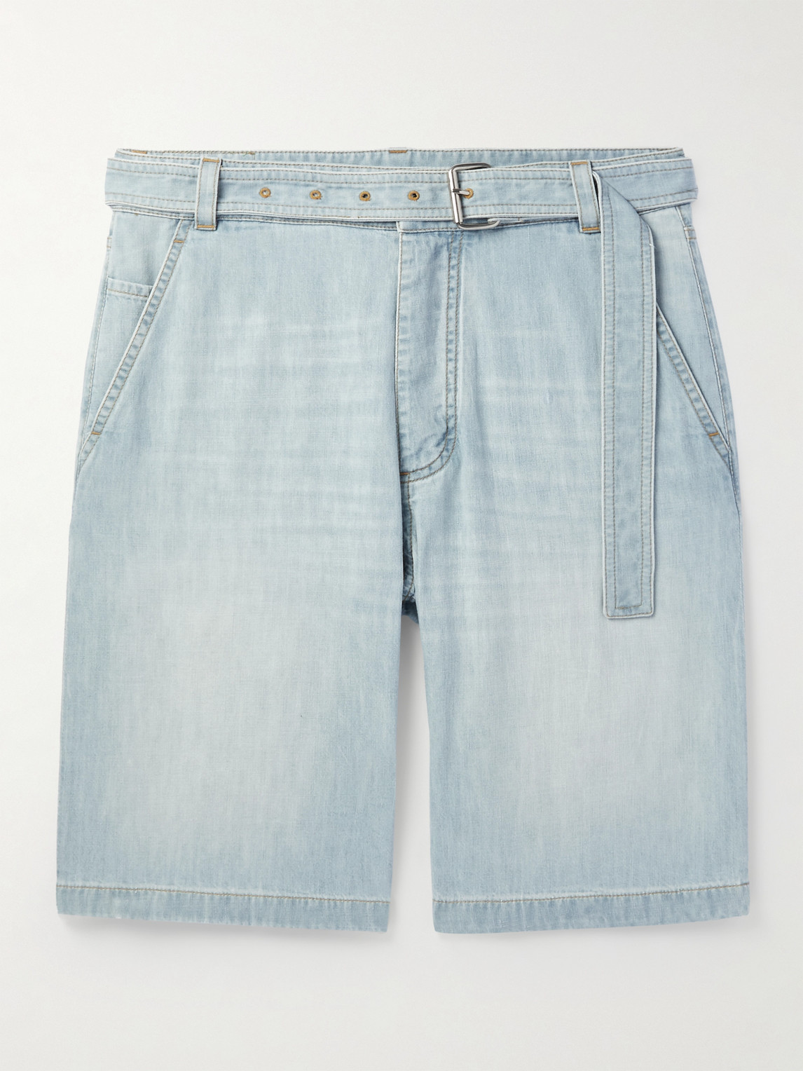 Bottega Veneta Straight-Leg Belted Denim Shorts - Men