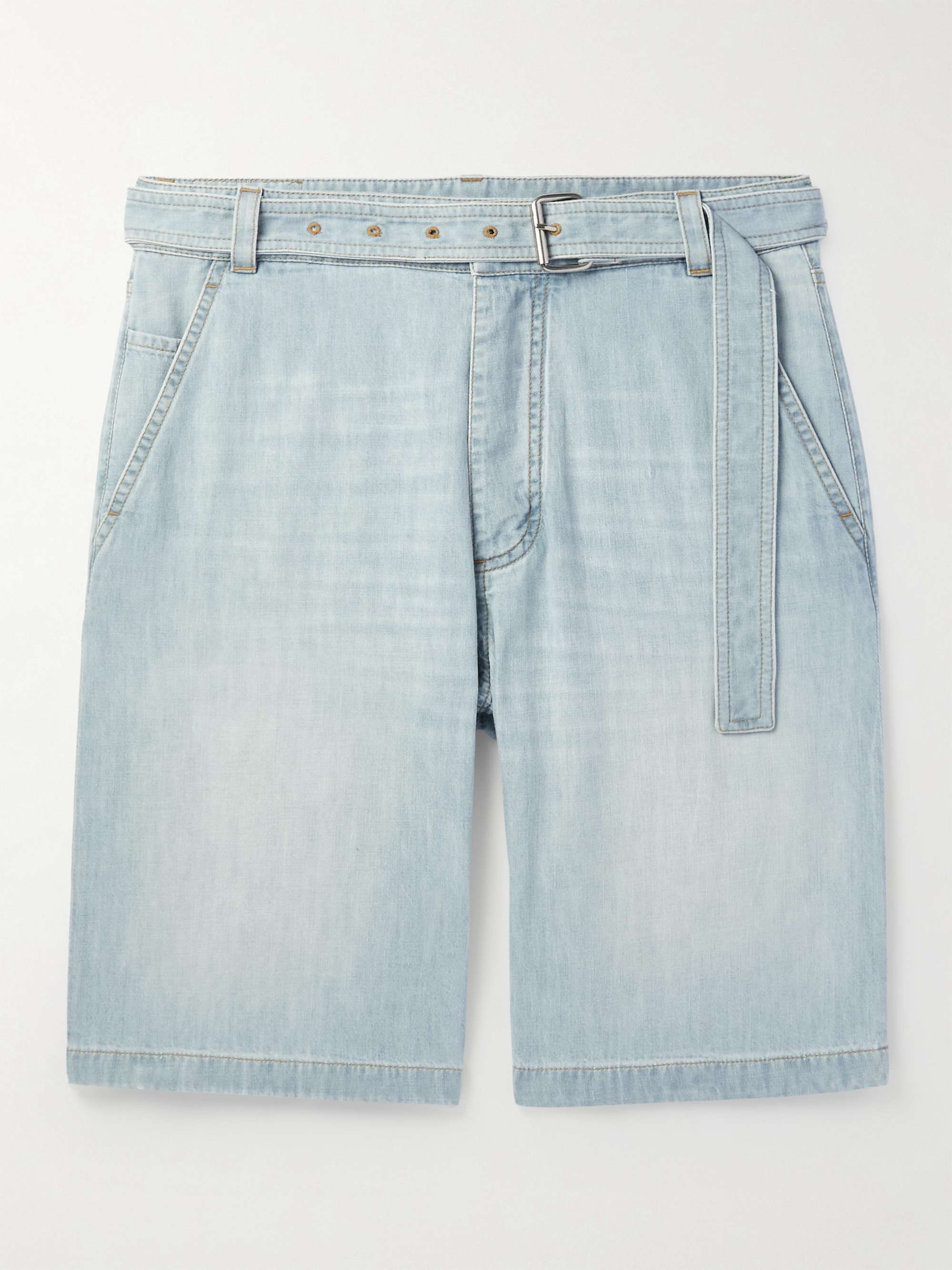 Belted denim deals shorts