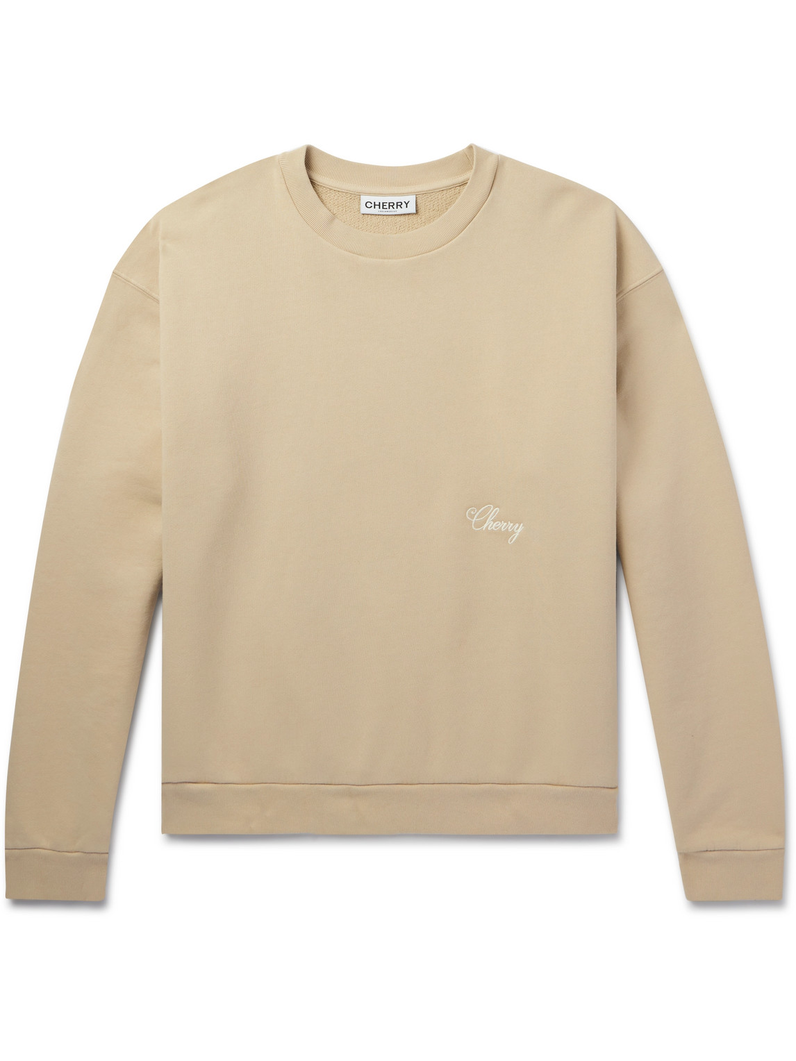 Cherry Los Angeles Logo-embroidered Cotton-jersey Sweater In Brown