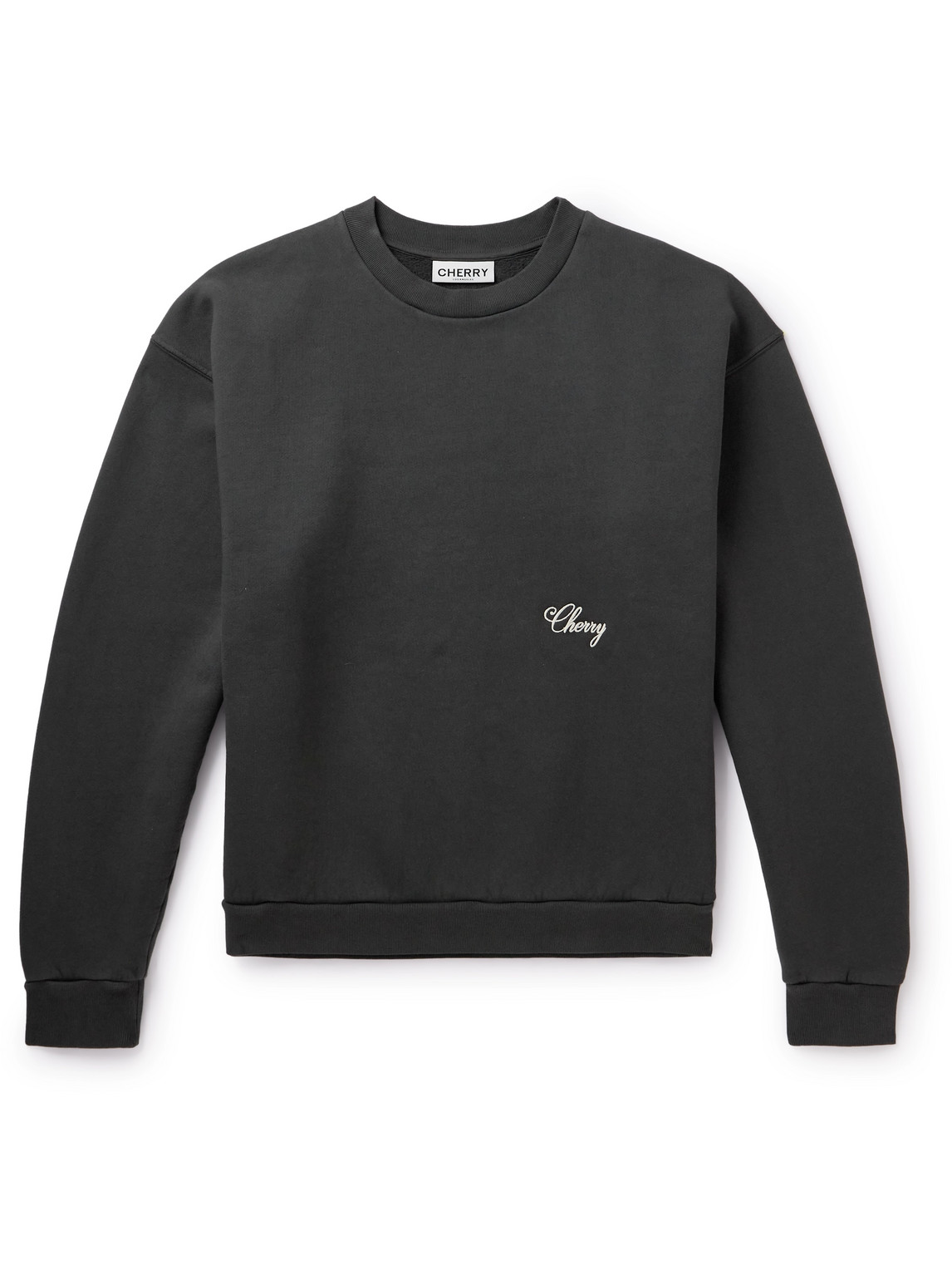 Cherry Los Angeles Logo-embroidered Cotton-jersey Sweatshirt In Black