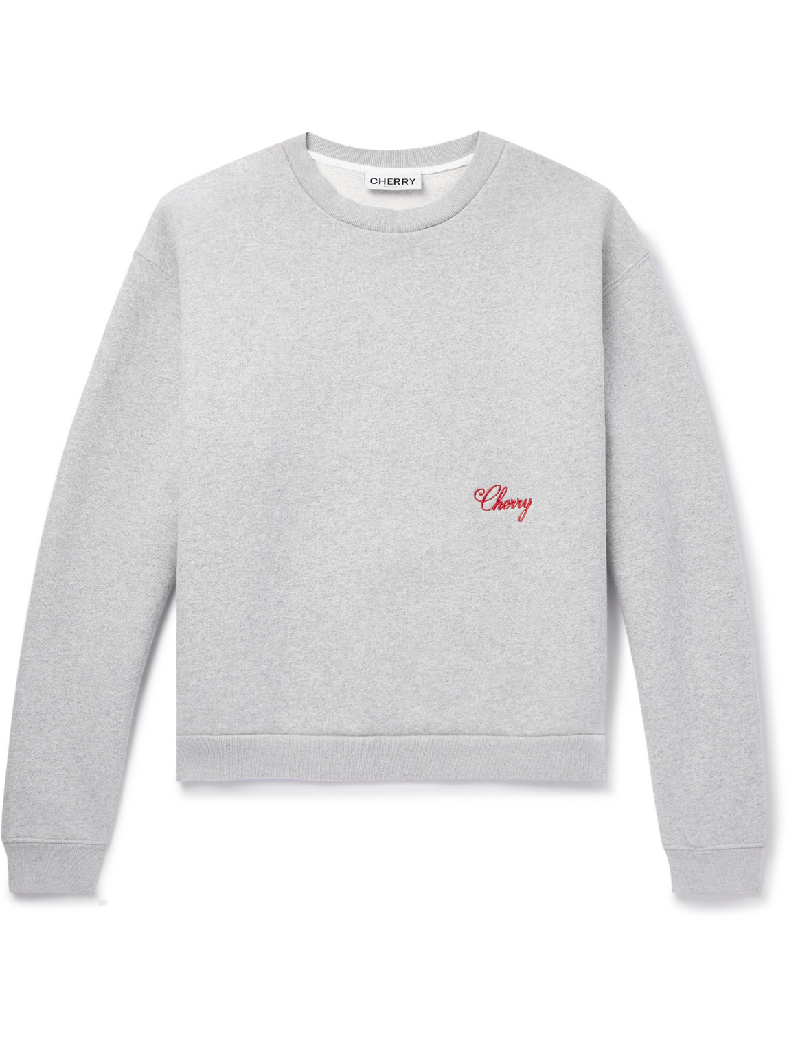 Cherry Los Angeles Logo-embroidered Cotton-blend Jersey Sweatshirt In Gray