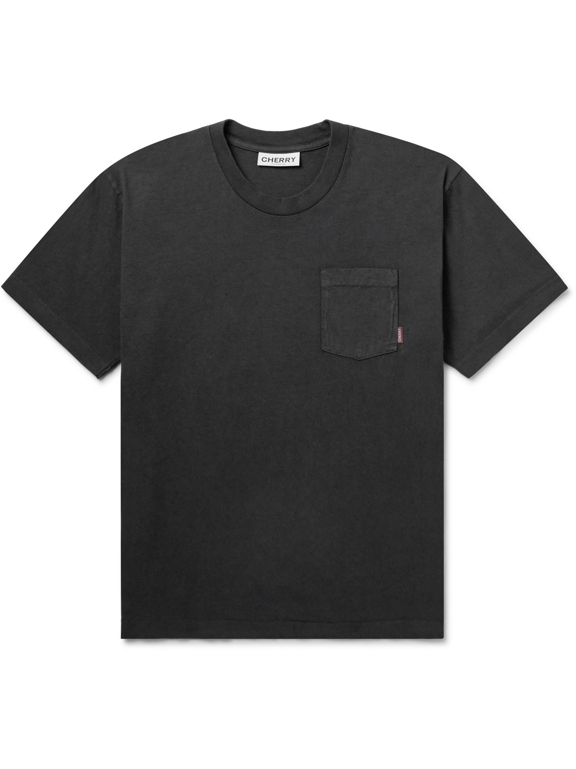 Cherry Los Angeles Logo-appliquéd Garment-dyed Cotton-jersey T-shirt In Black