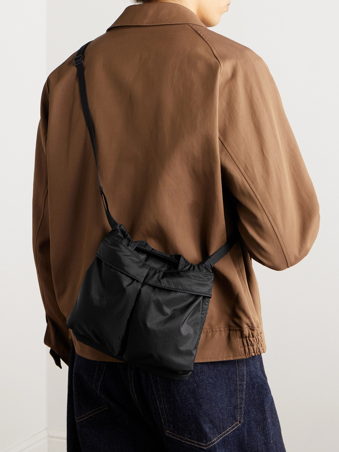 Shop Kaptain Sunshine Flight Padded Nylon-ripstop Messenger Bag In Black