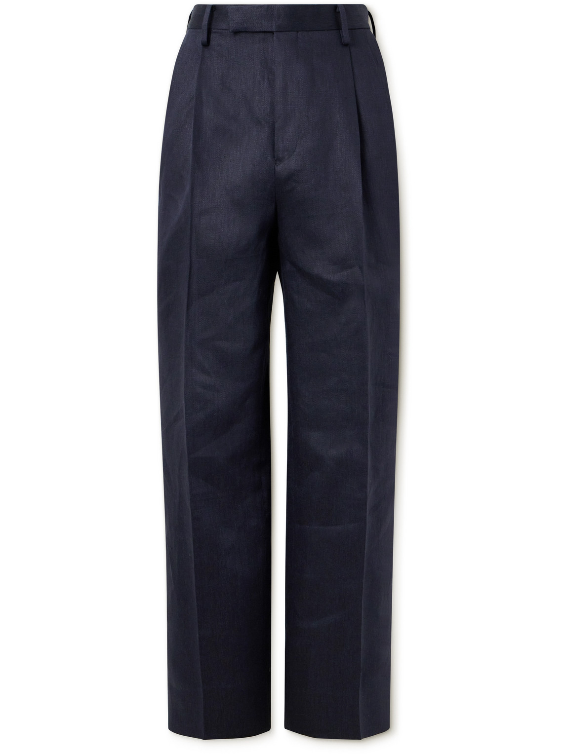 Shop Kaptain Sunshine Straight-leg Linen Suit Trousers In Blue