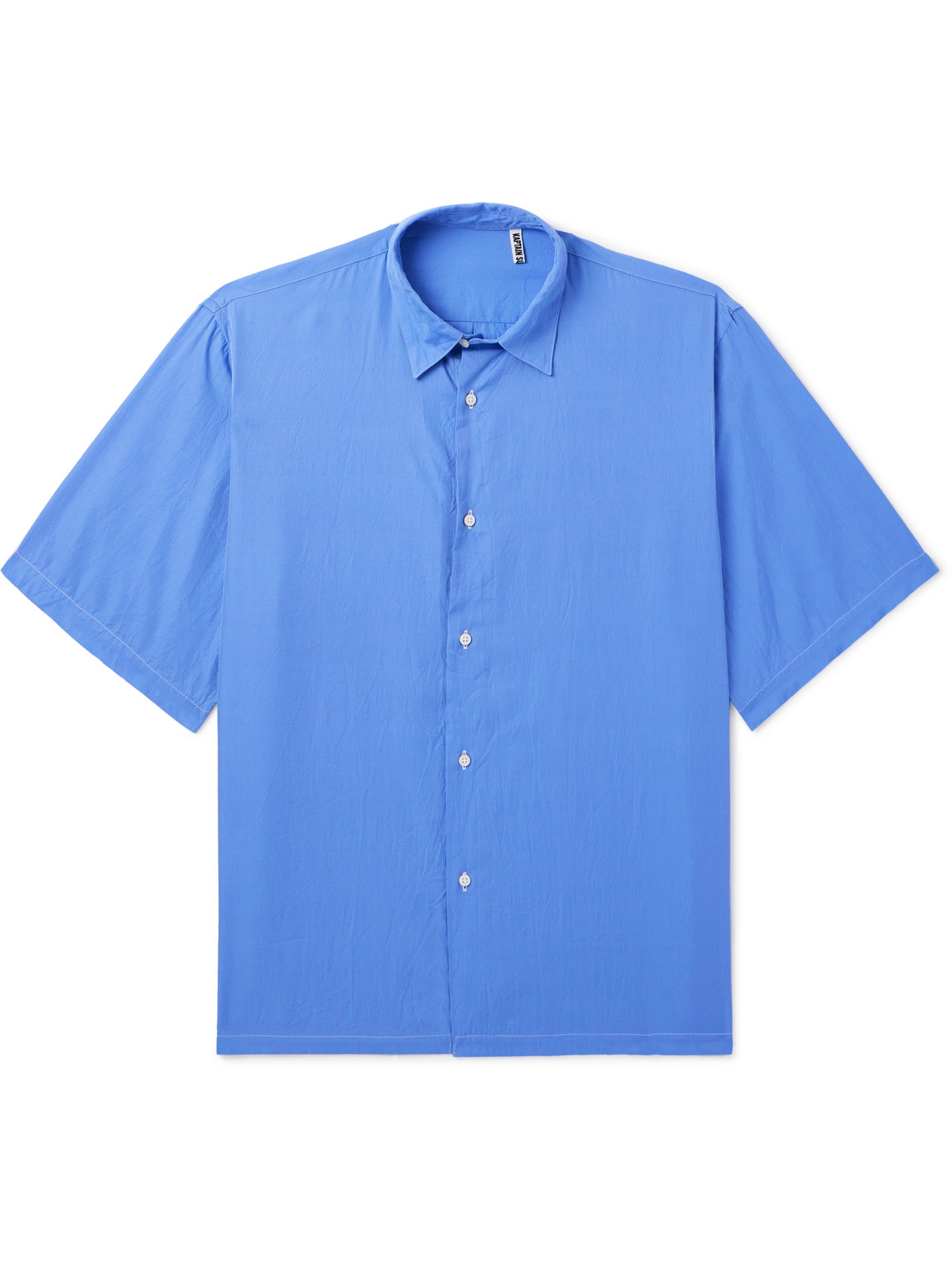 Kaptain Sunshine Cotton And Silk-blend Shirt In Blue