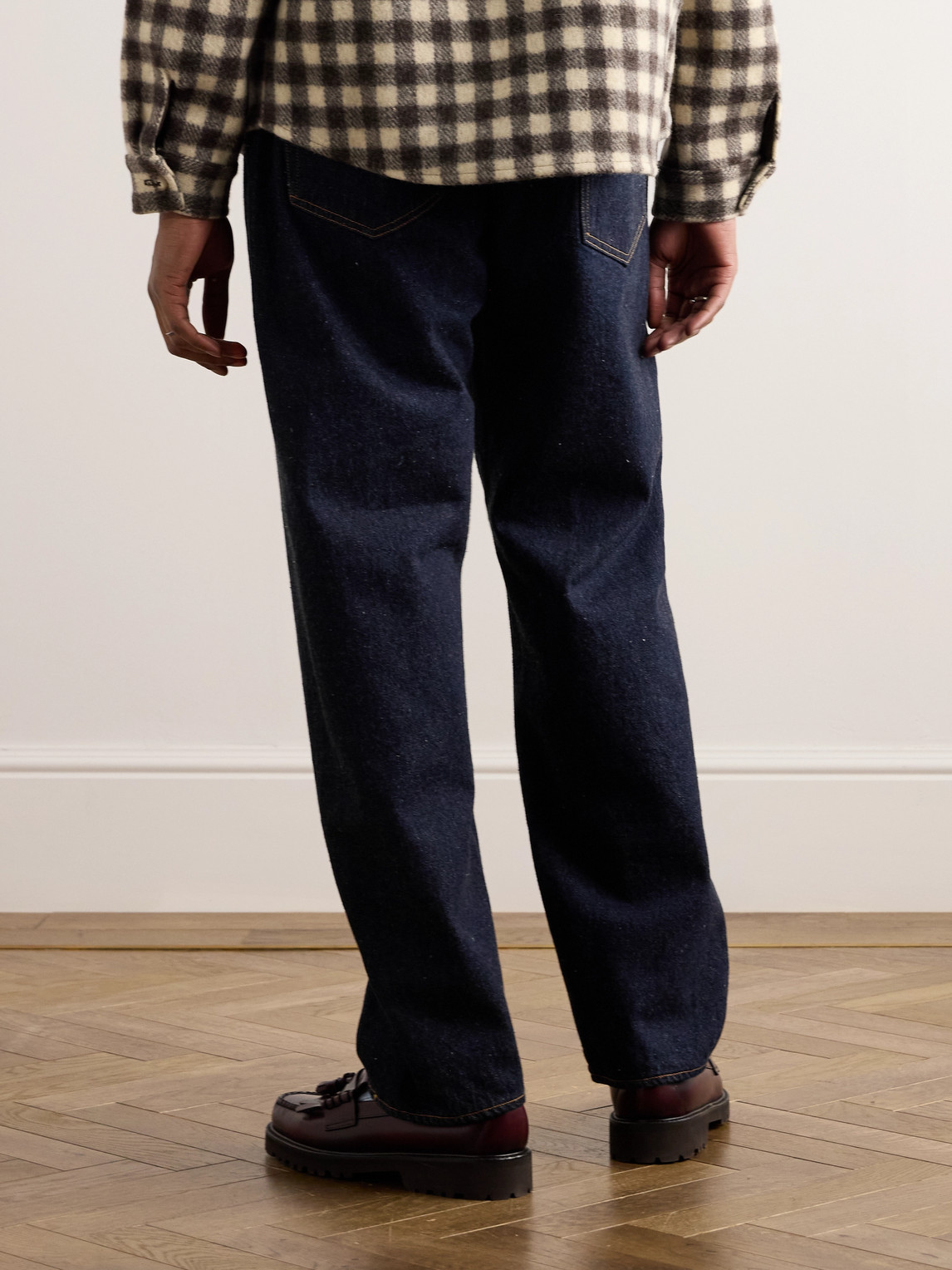 Shop Kaptain Sunshine Straight-leg Selvedge Jeans In Blue