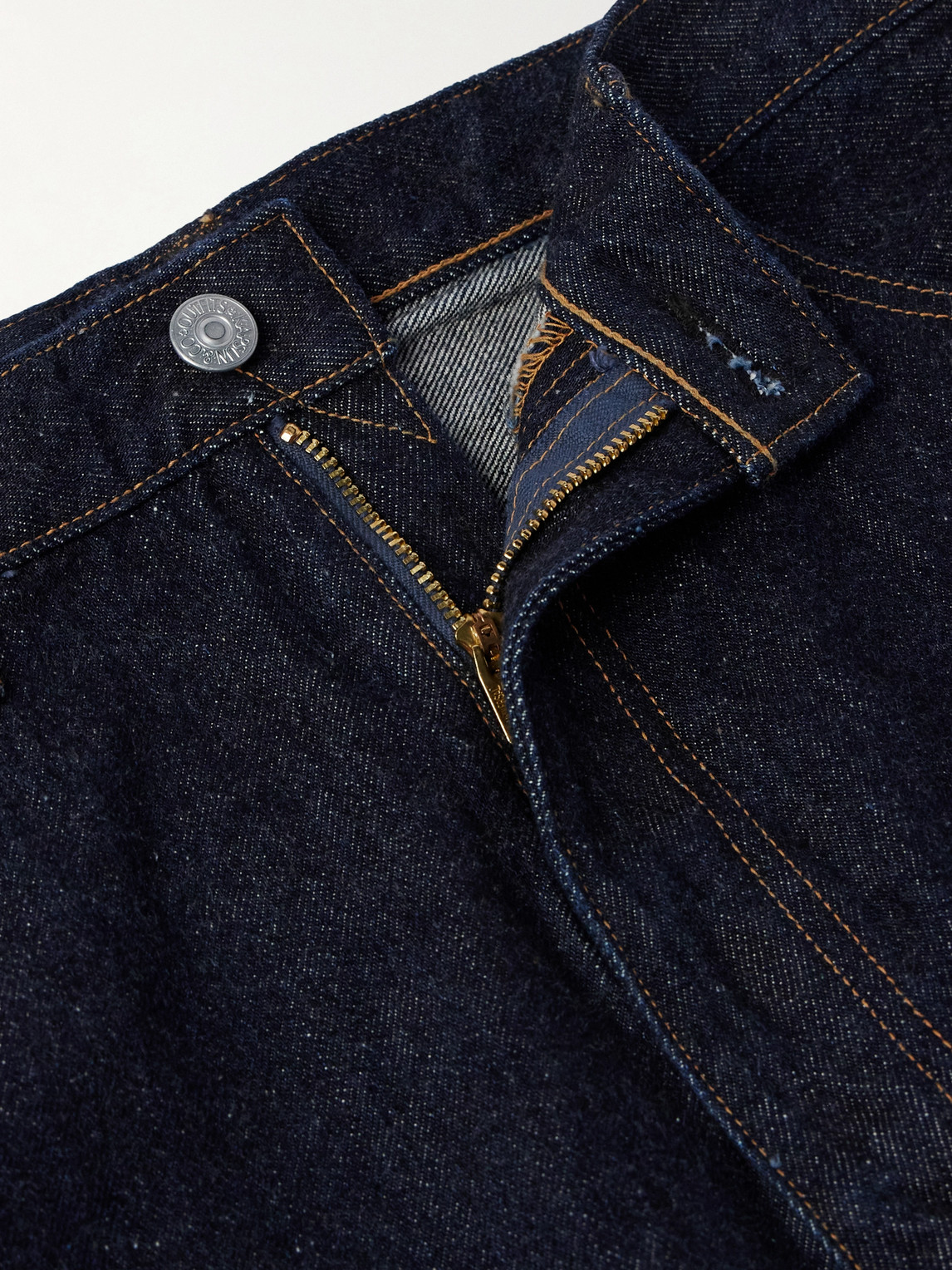 Shop Kaptain Sunshine Straight-leg Selvedge Jeans In Blue