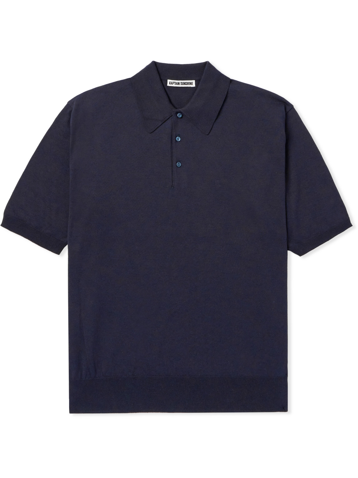 Kaptain Sunshine Cotton Polo Shirt In Blue
