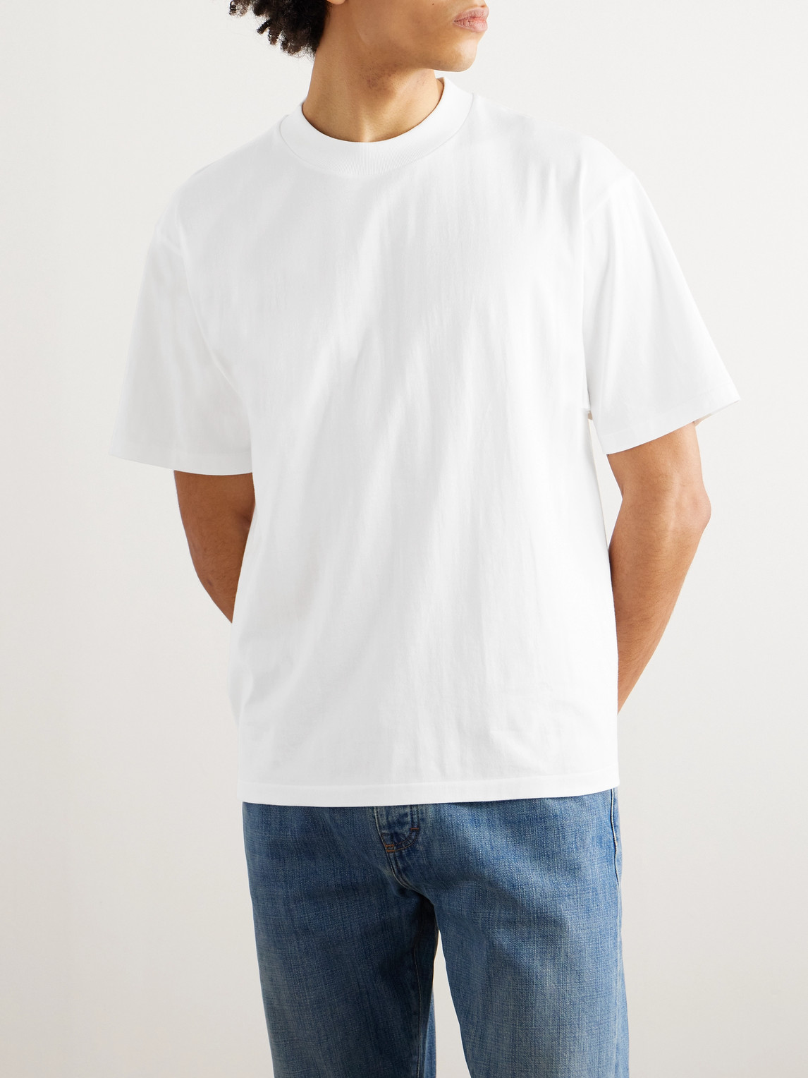Shop Kaptain Sunshine Suvin Supima Cotton-jersey T-shirt In White