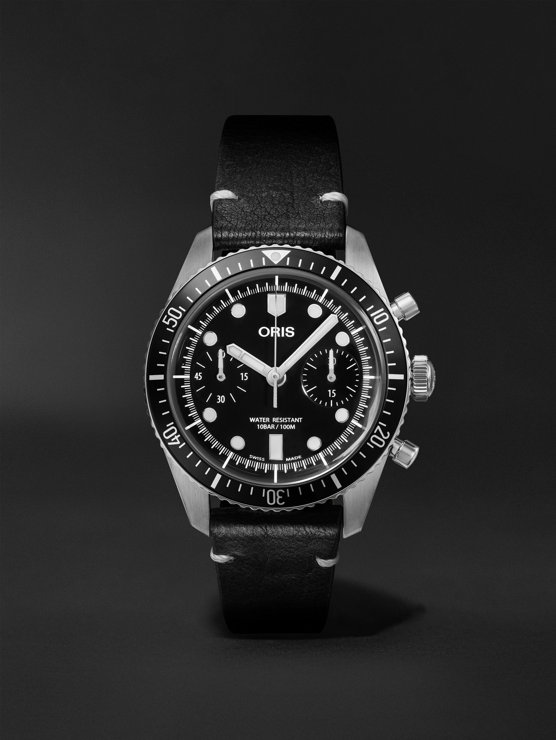 Oris – Divers Sixty-Five Automatic Chronograph 40mm Stainless Steel and Leather Watch, Ref. No. 01 771 7791 4054-07 6 20 01