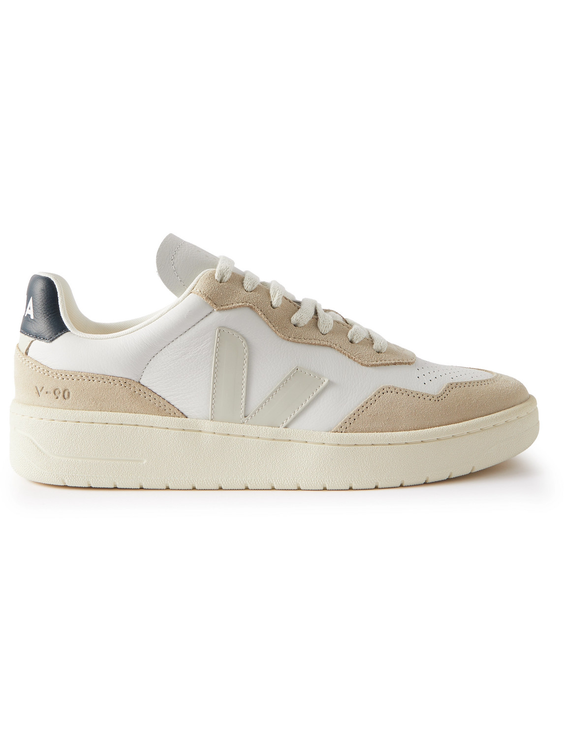 Veja V-90 Leather Sneakers In Neutrals