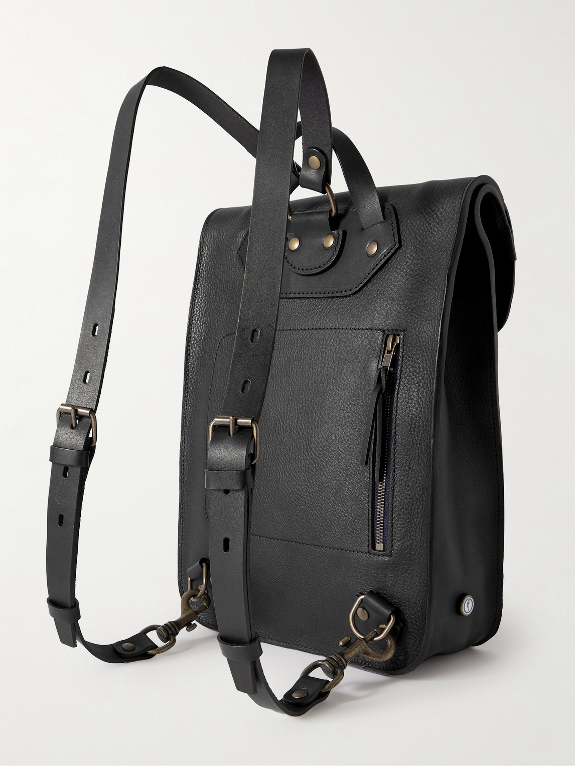 Shop Bleu De Chauffe Arlo Vegetable-tanned Full-grain Leather Backpack In Black