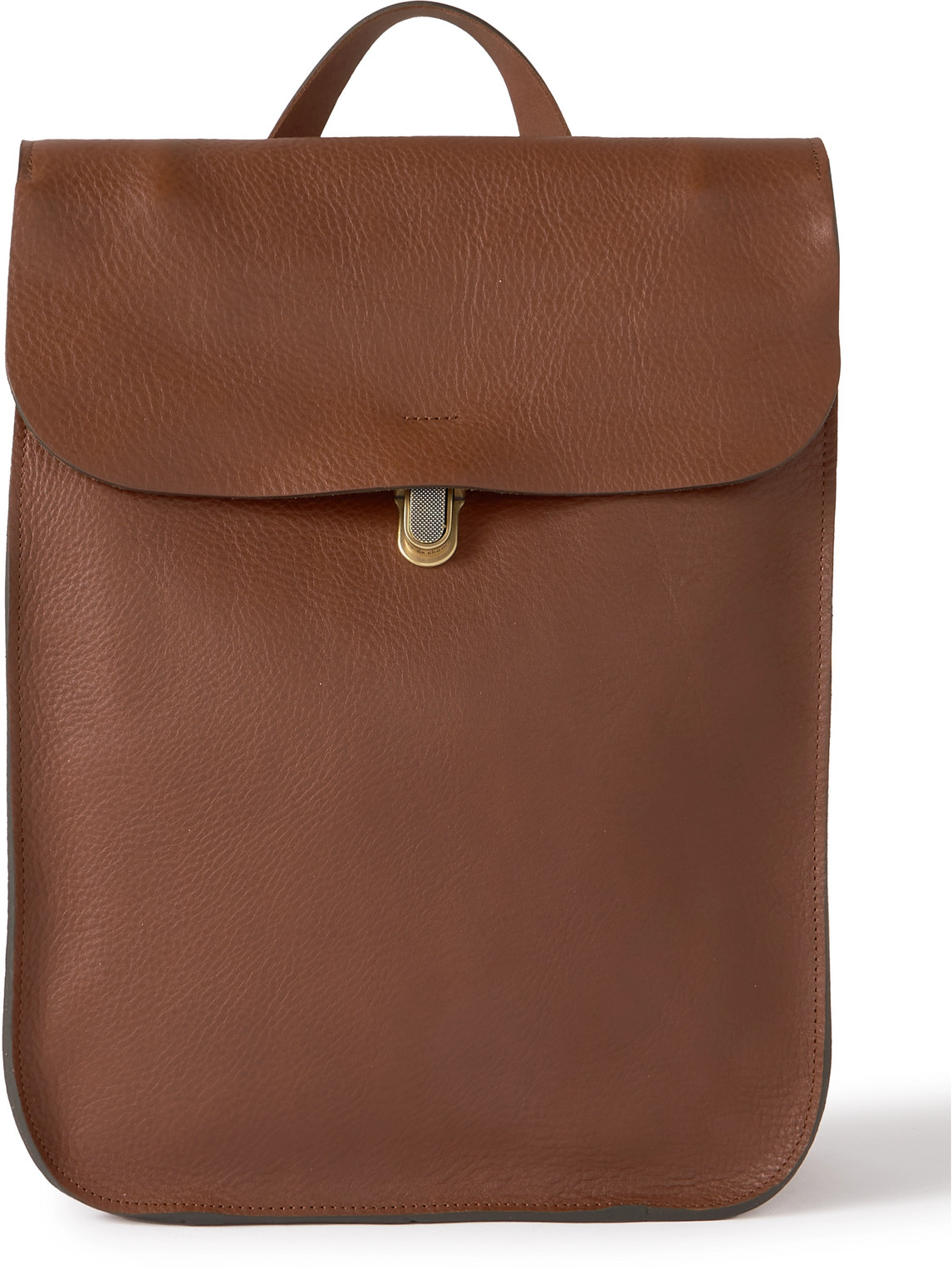 Bleu De Chauffe Full-grain Leather Backpack In Brown