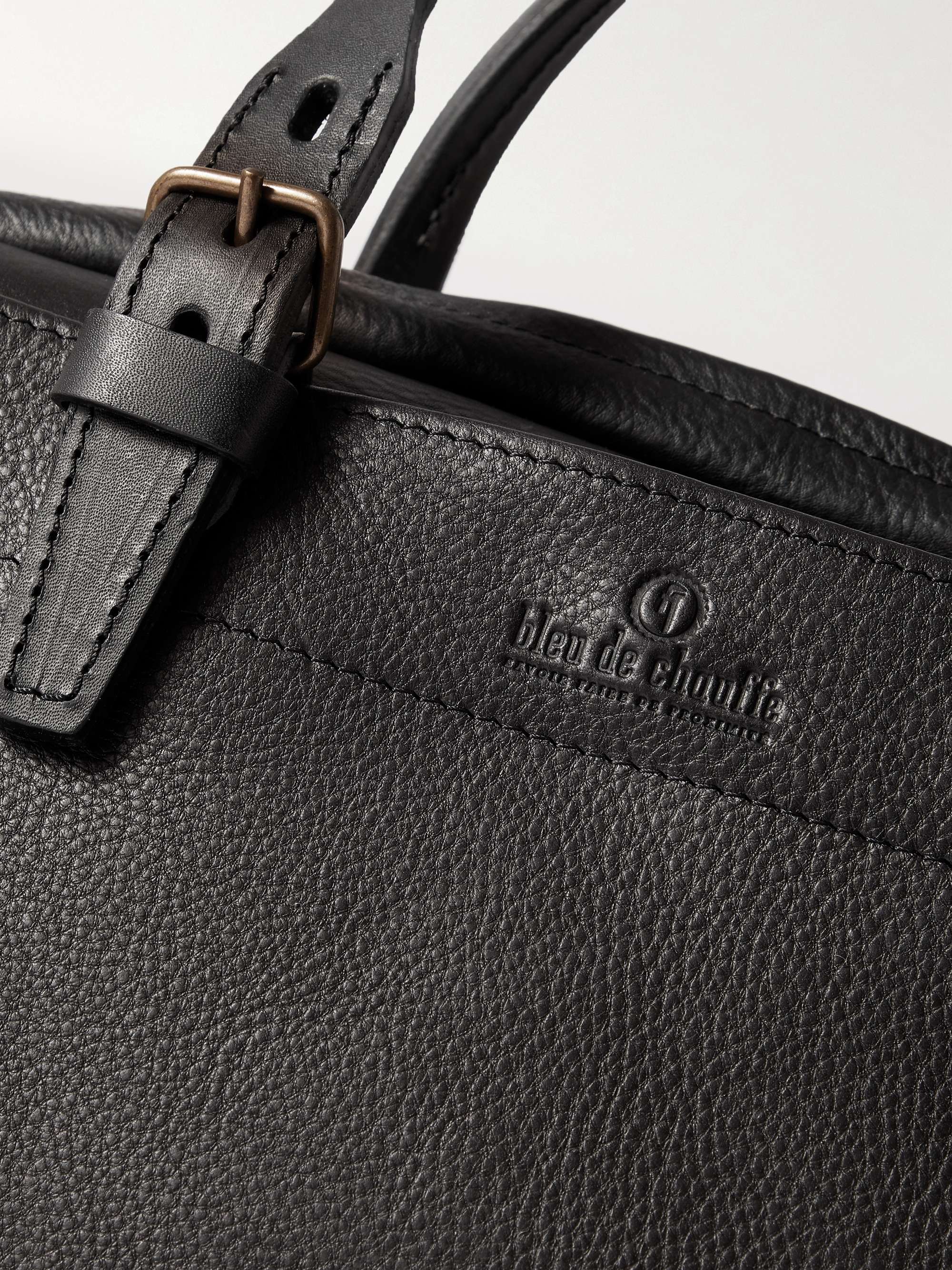 BLEU DE CHAUFFE Folder Vegetable-Tanned Textured-Leather Messenger Bag