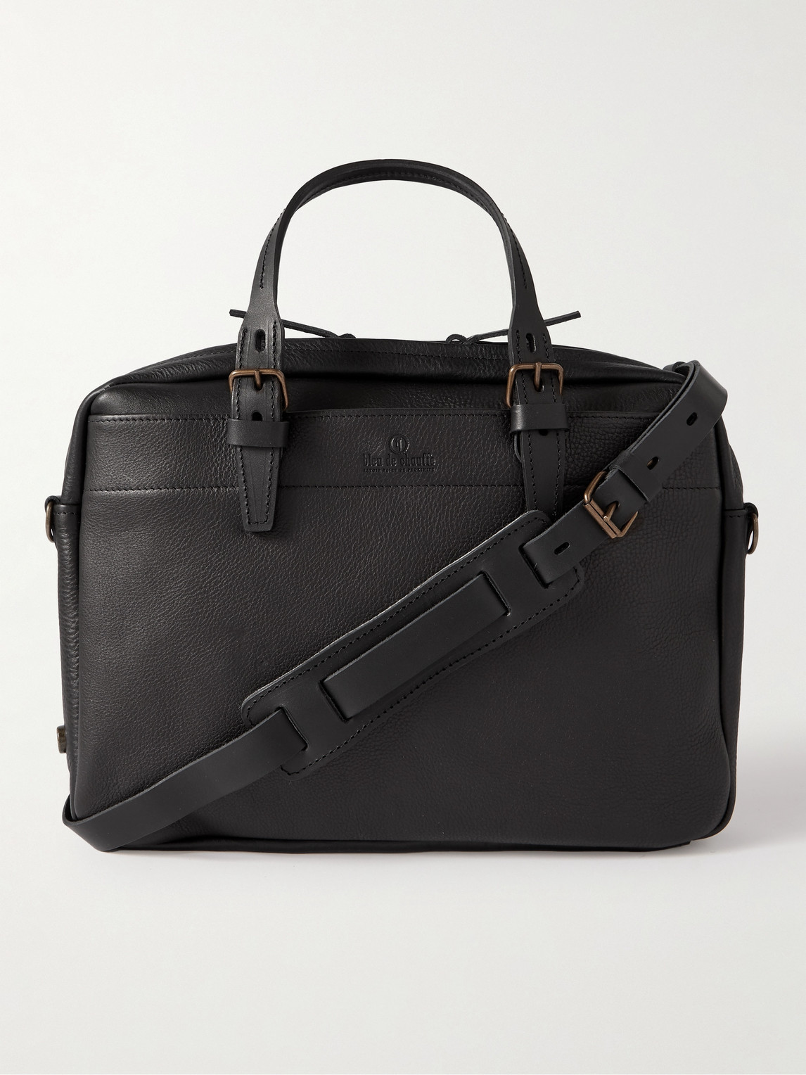 Folder Vegetable-Tanned Textured-Leather Messenger Bag