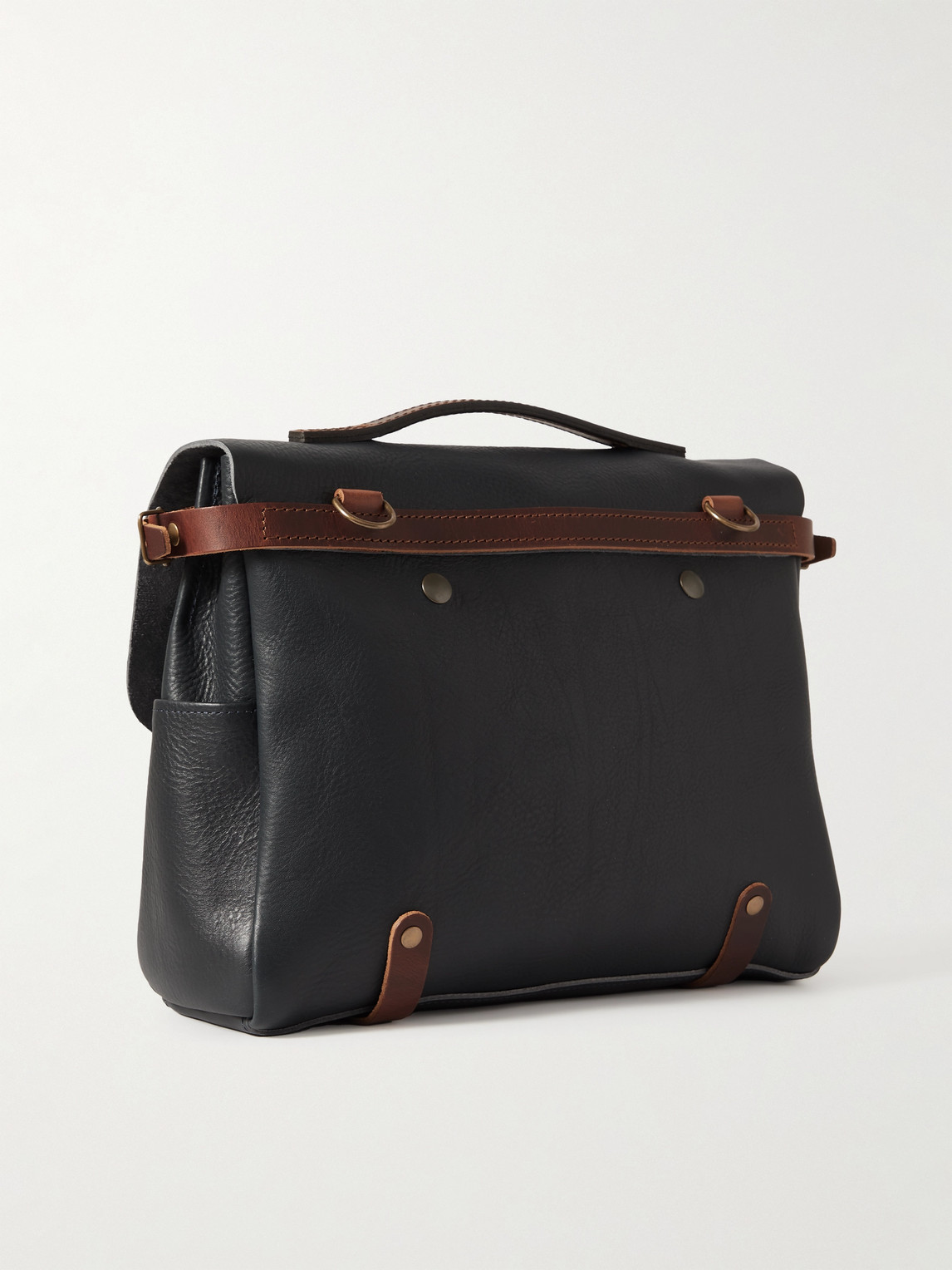 Shop Bleu De Chauffe Eclair Full-grain Leather Messenger Bag In Black