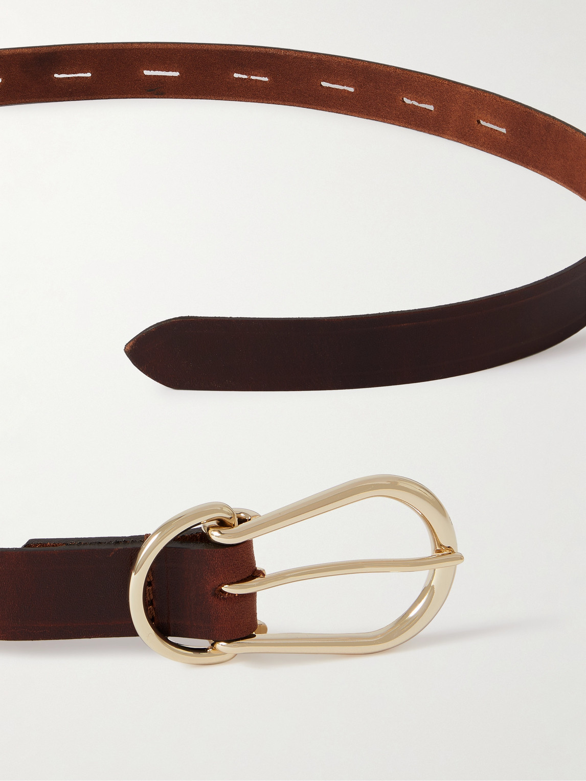 Shop Bleu De Chauffe Cléo 2.2cm Leather Belt In Brown