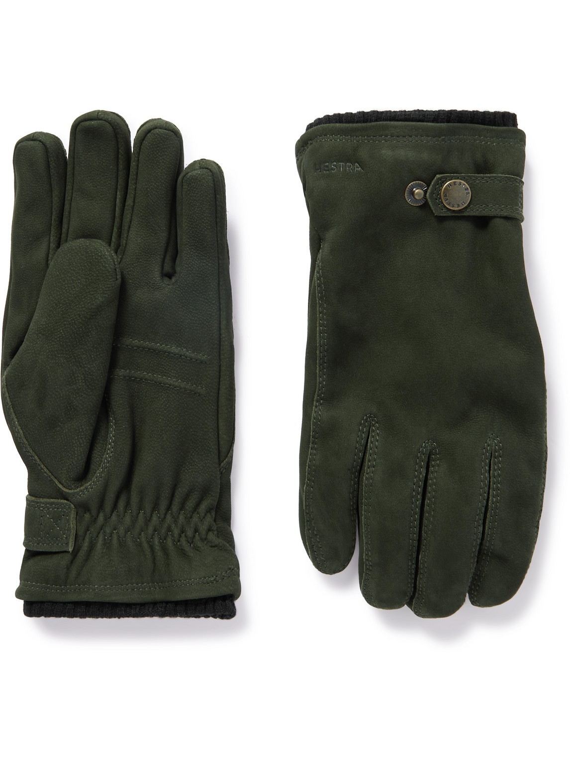 Hestra Bergvik Padded Nubuck Gloves In Green