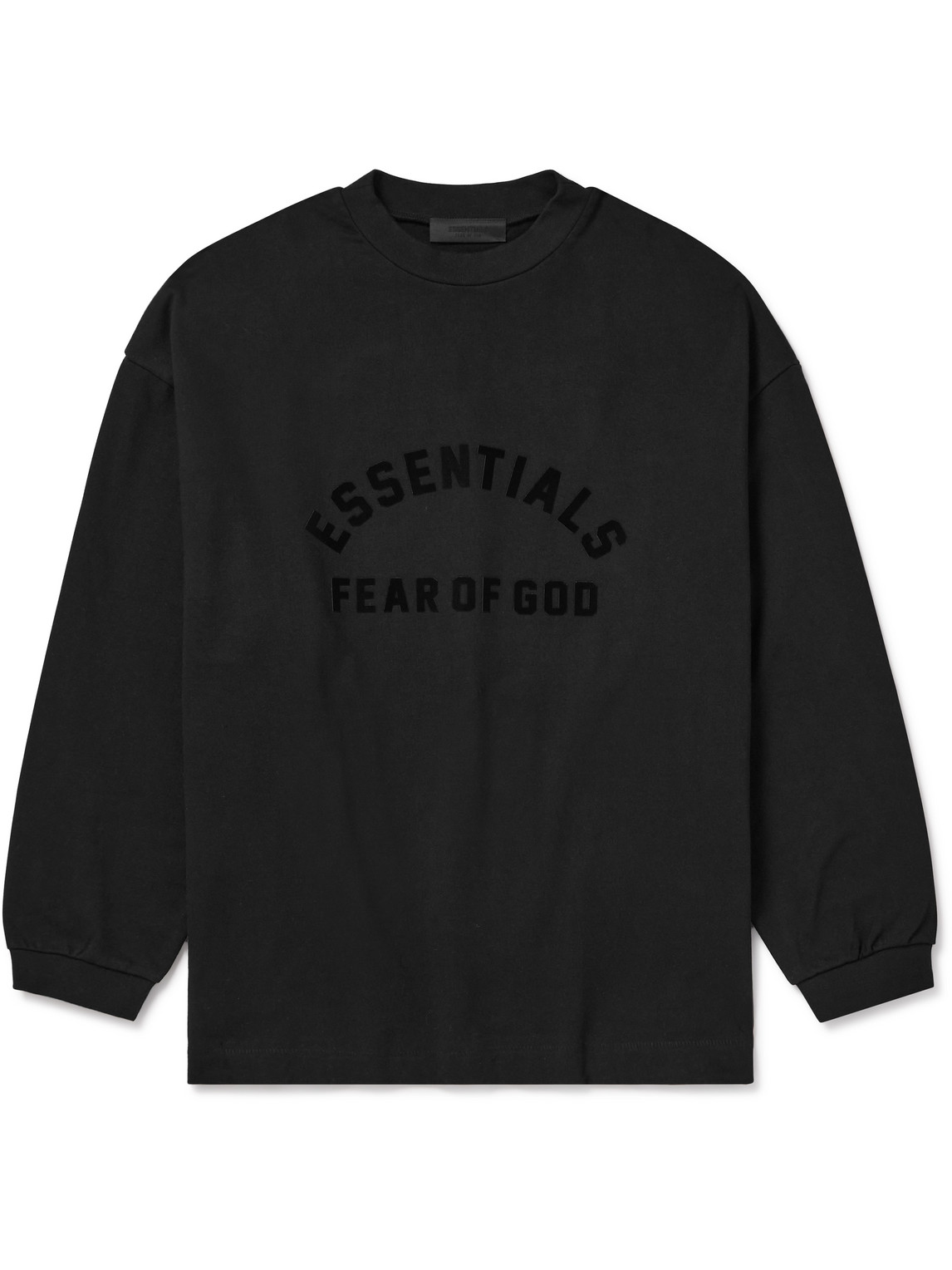 Shop Essentials Oversized Logo-appliquéd Cotton-jersey T-shirt In Black